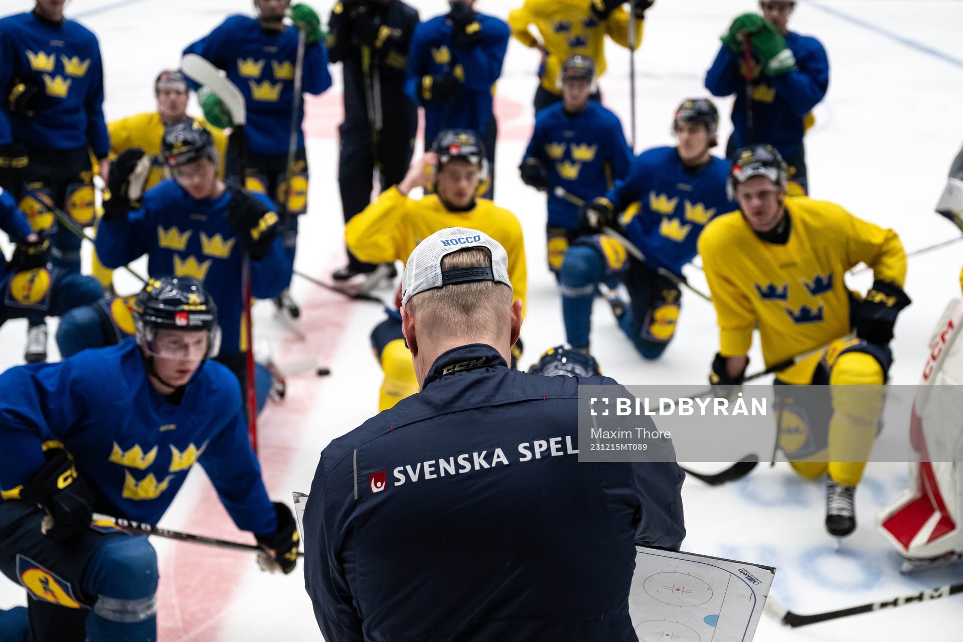Players of the Swedish under-20 national ice hockey team