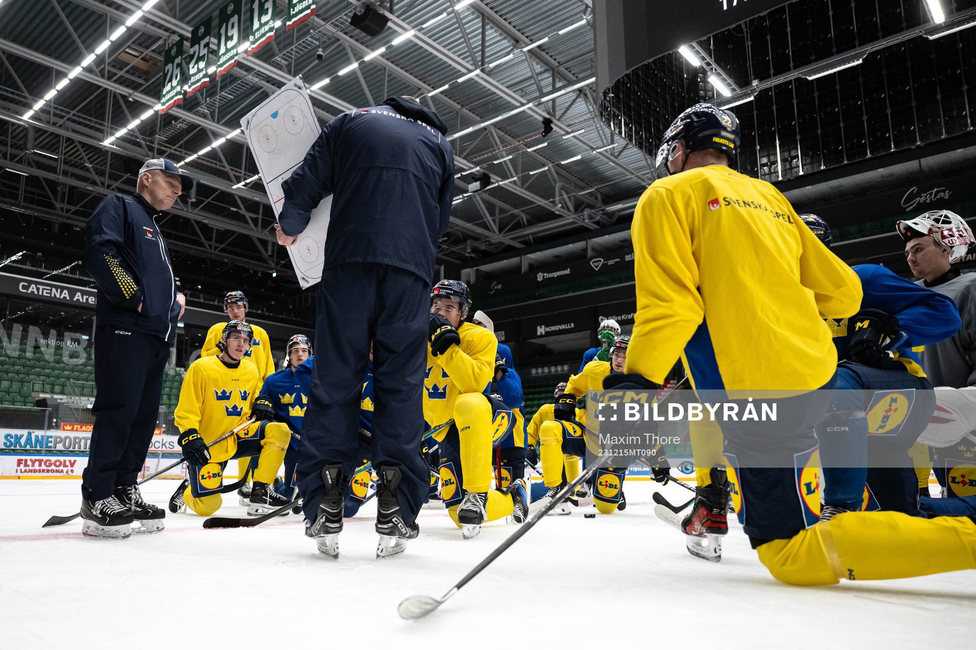 Players of the Swedish under-20 national ice hockey team
