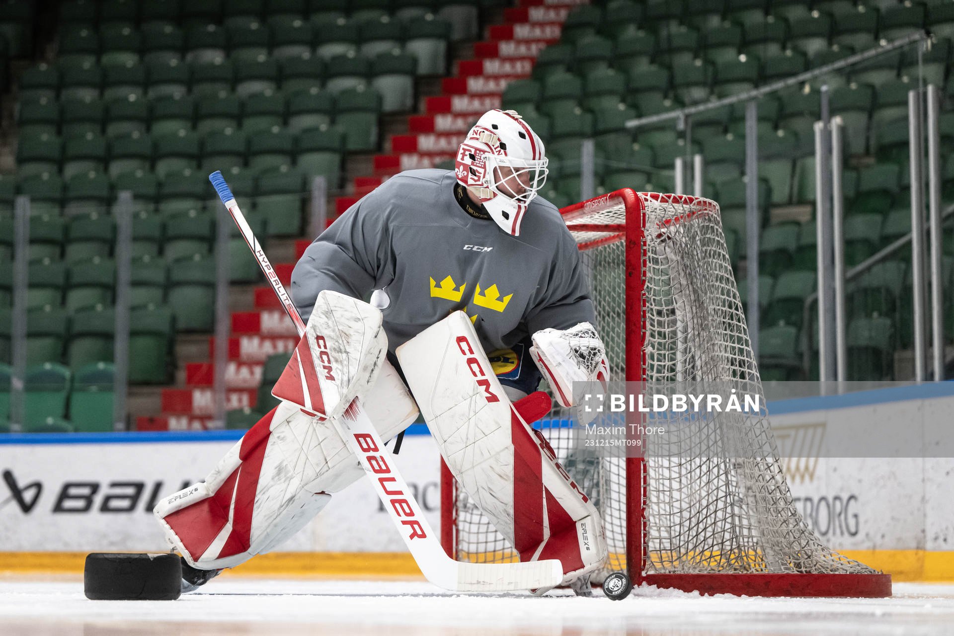 Goaltender Kevin Reidler of the Swedish under-20 national