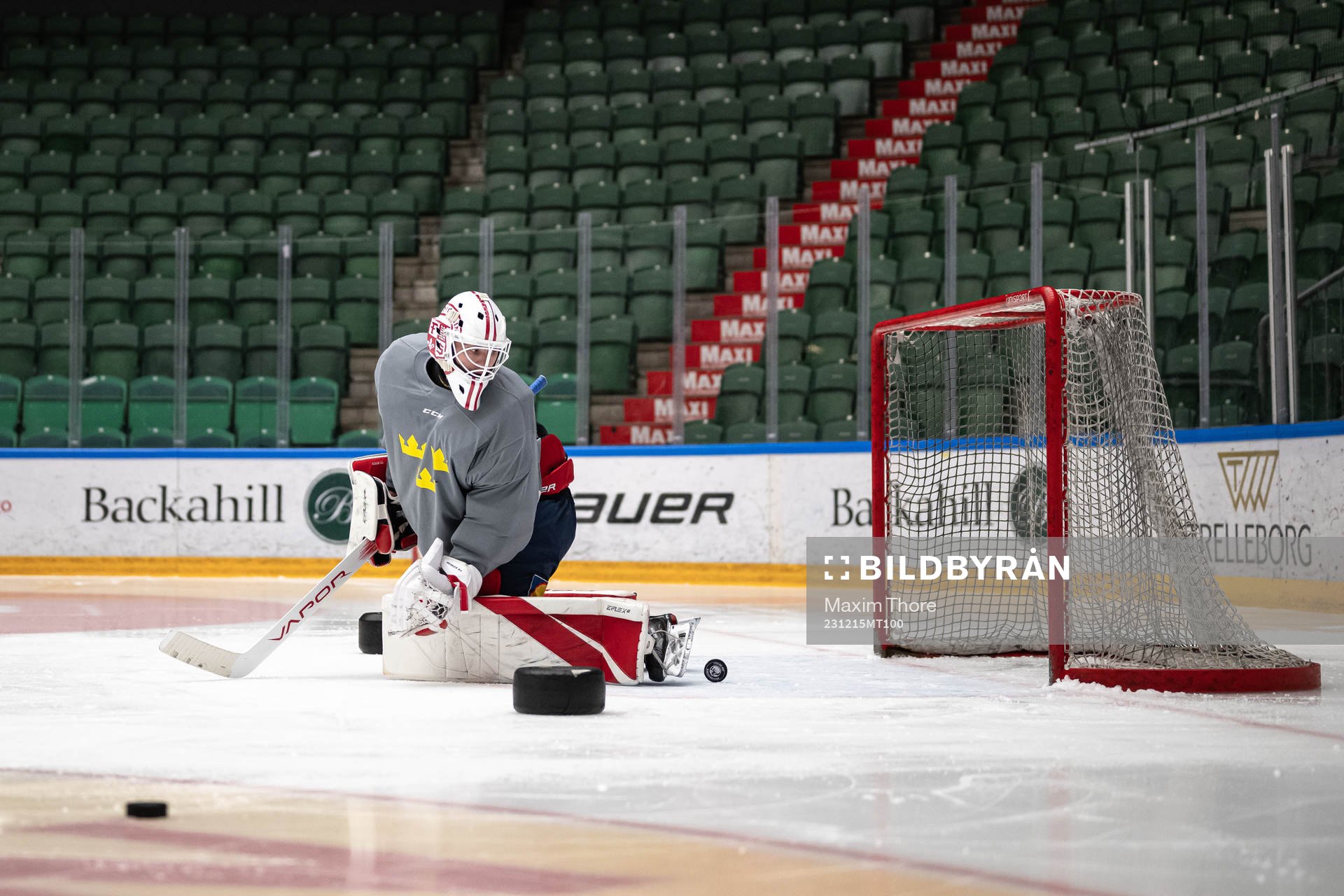Goaltender Kevin Reidler of the Swedish under-20 national