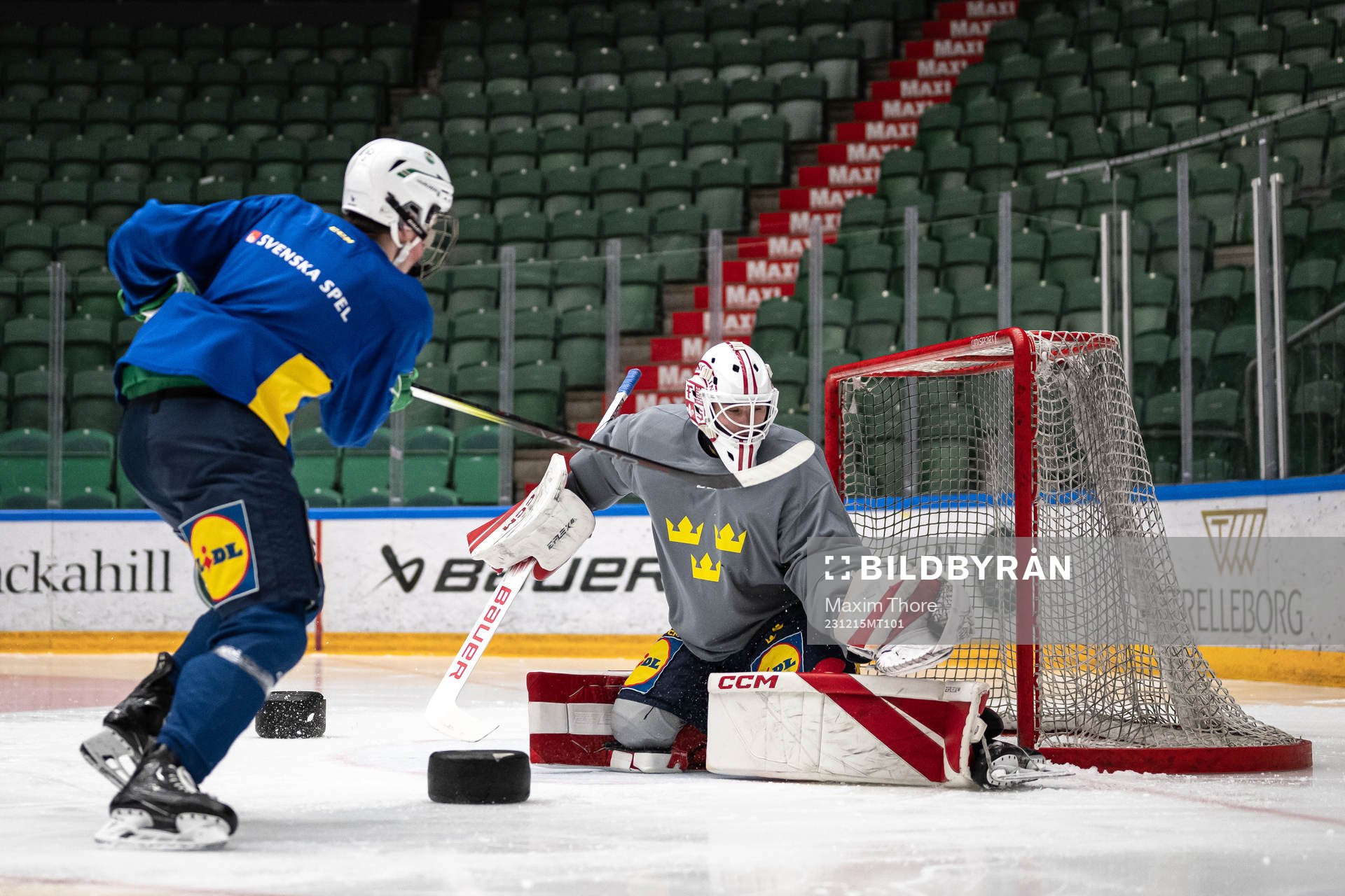 Goaltender Kevin Reidler of the Swedish under-20 national