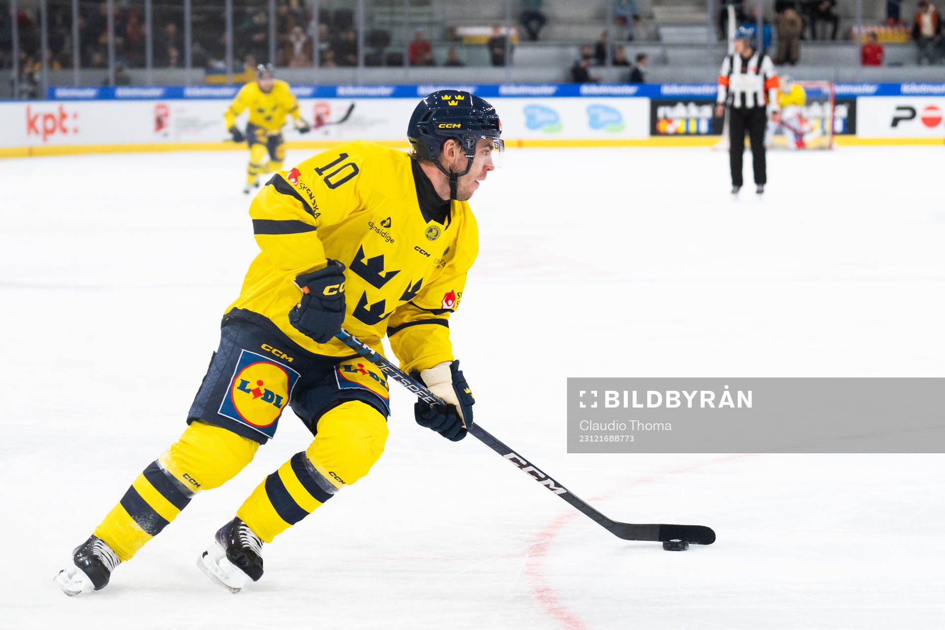 Andreas Wingerli of Sweden in the ice hockey game between