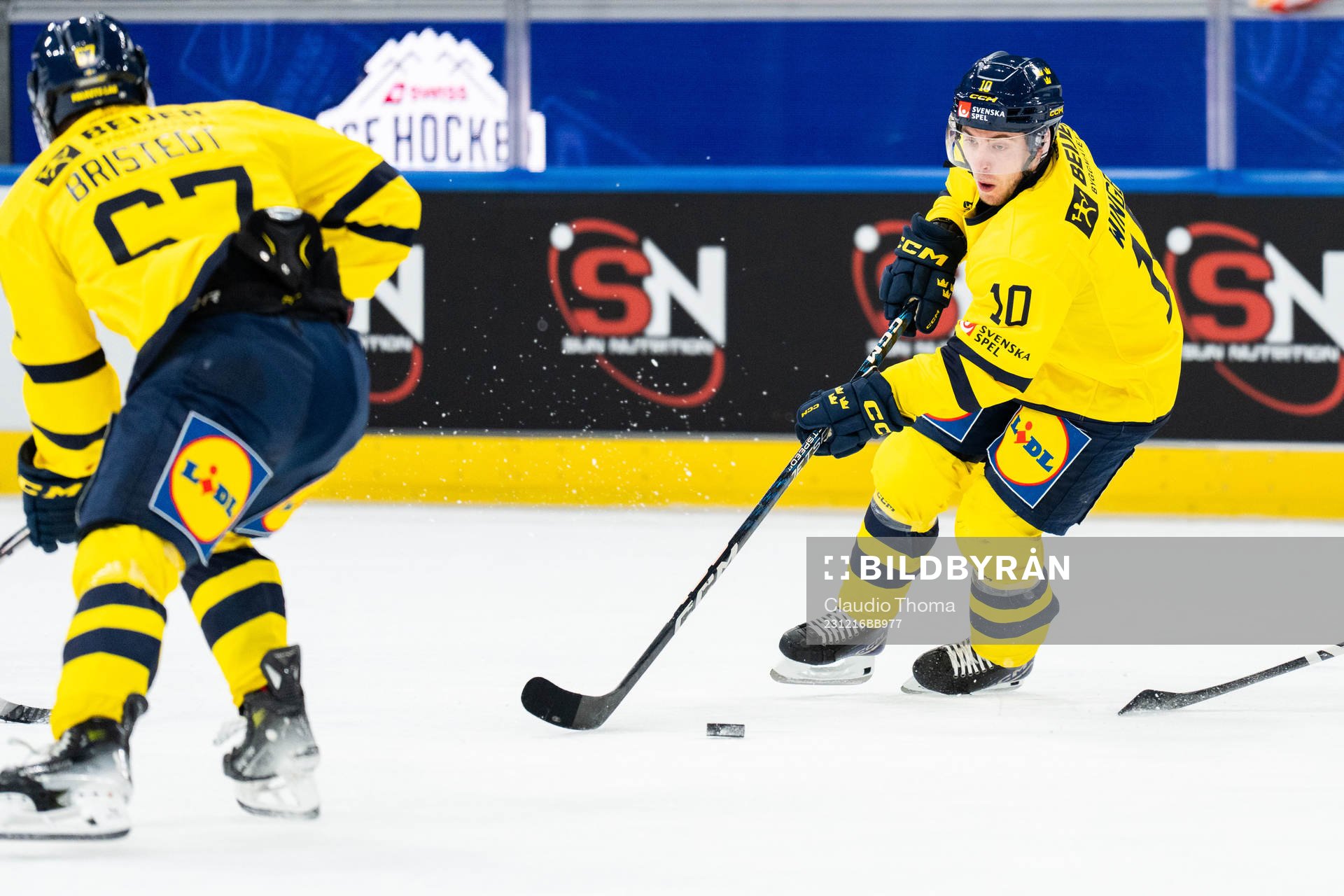 Andreas Wingerli of Sweden in the ice hockey game between