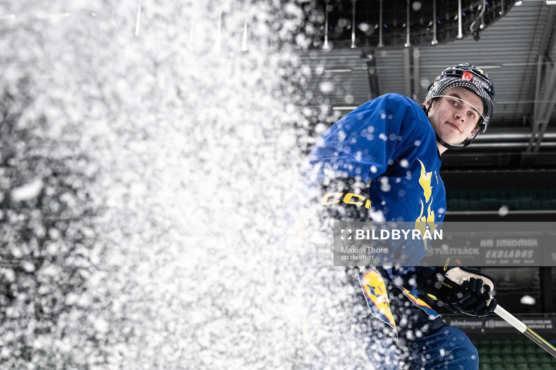 Axel Sandin-Pellikka of the Swedish under-20 national ice