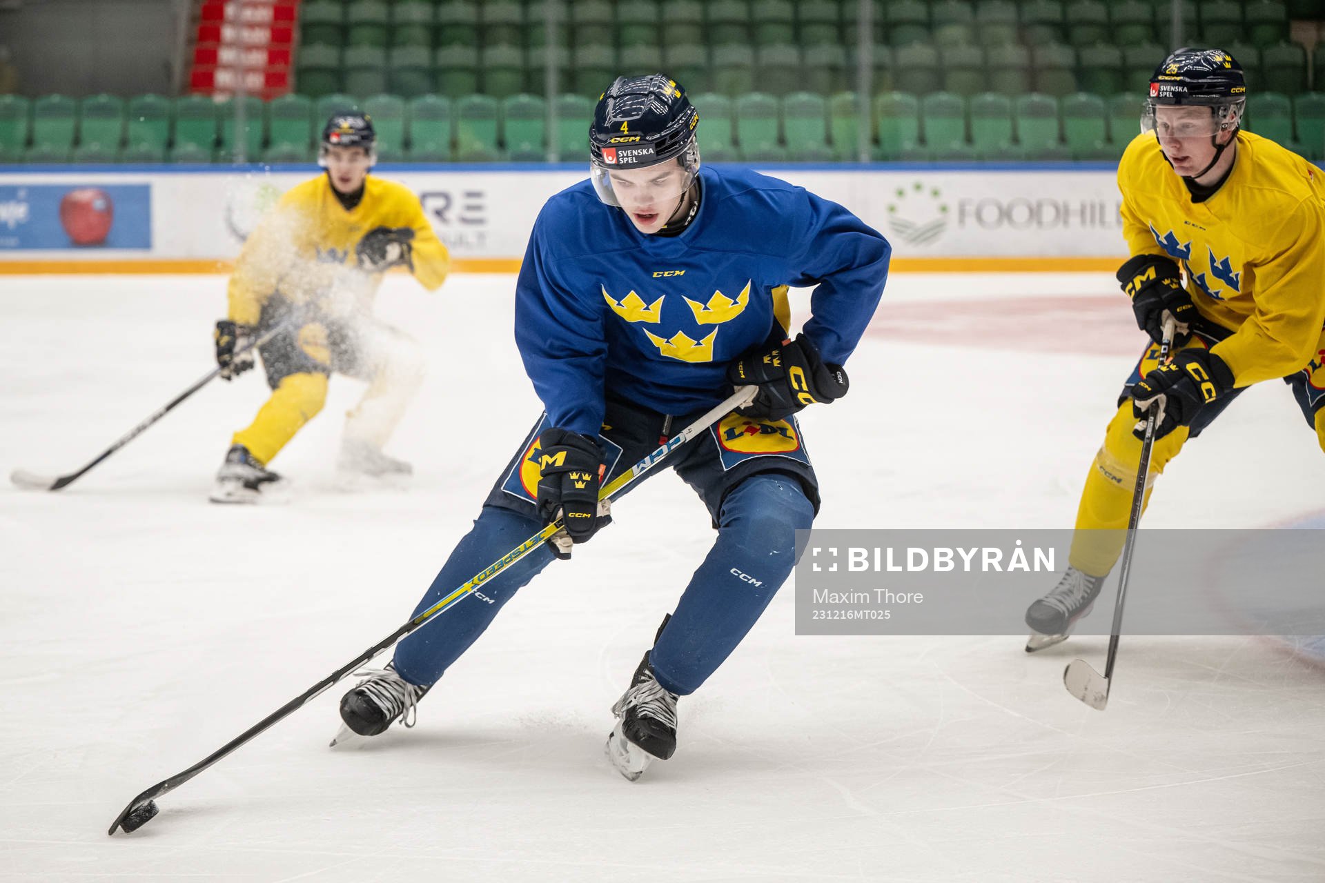 Axel Sandin-Pellikka of the Swedish under-20 national ice