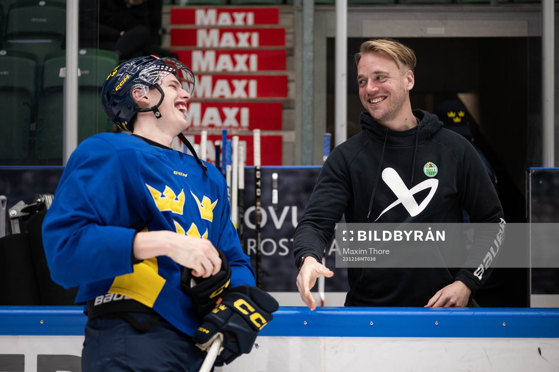 Anton Johansson and team manager Hampus Sjöström of the