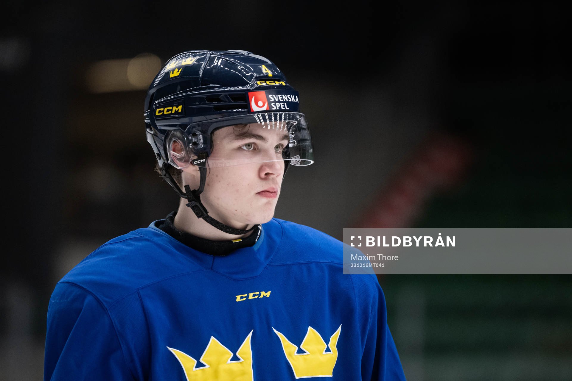 Axel Sandin-Pellikka of the Swedish under-20 national ice