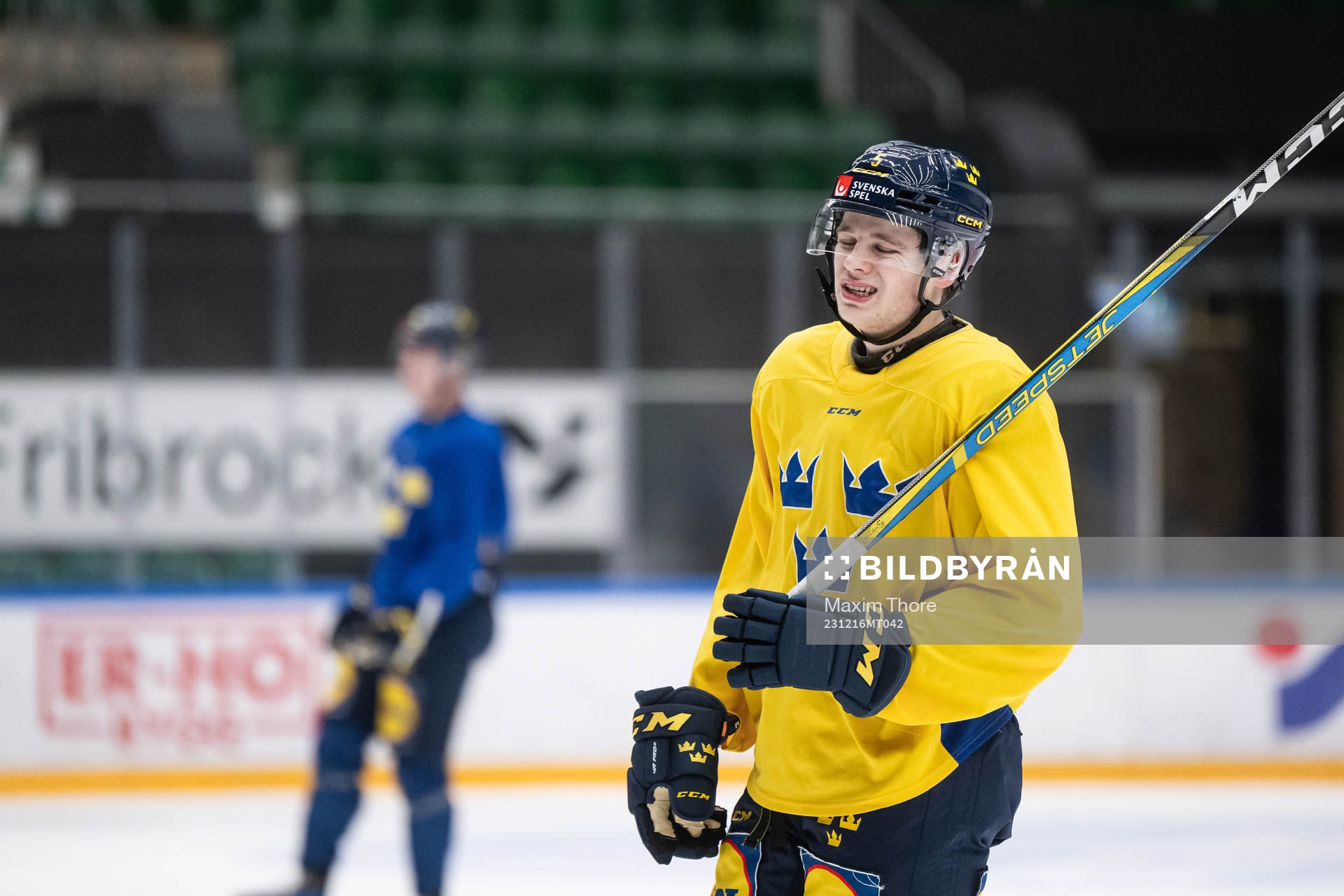 Mattias Hävelid of the Swedish under-20 national ice