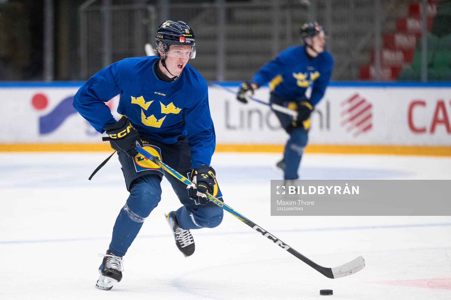Filip Bystedt of the Swedish under-20 national ice hockey