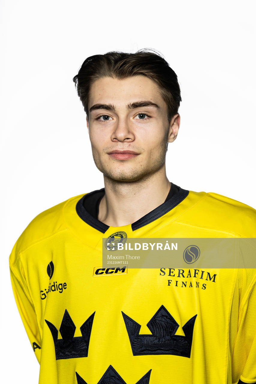 Isac Born of the Swedish under-20 national ice hockey team