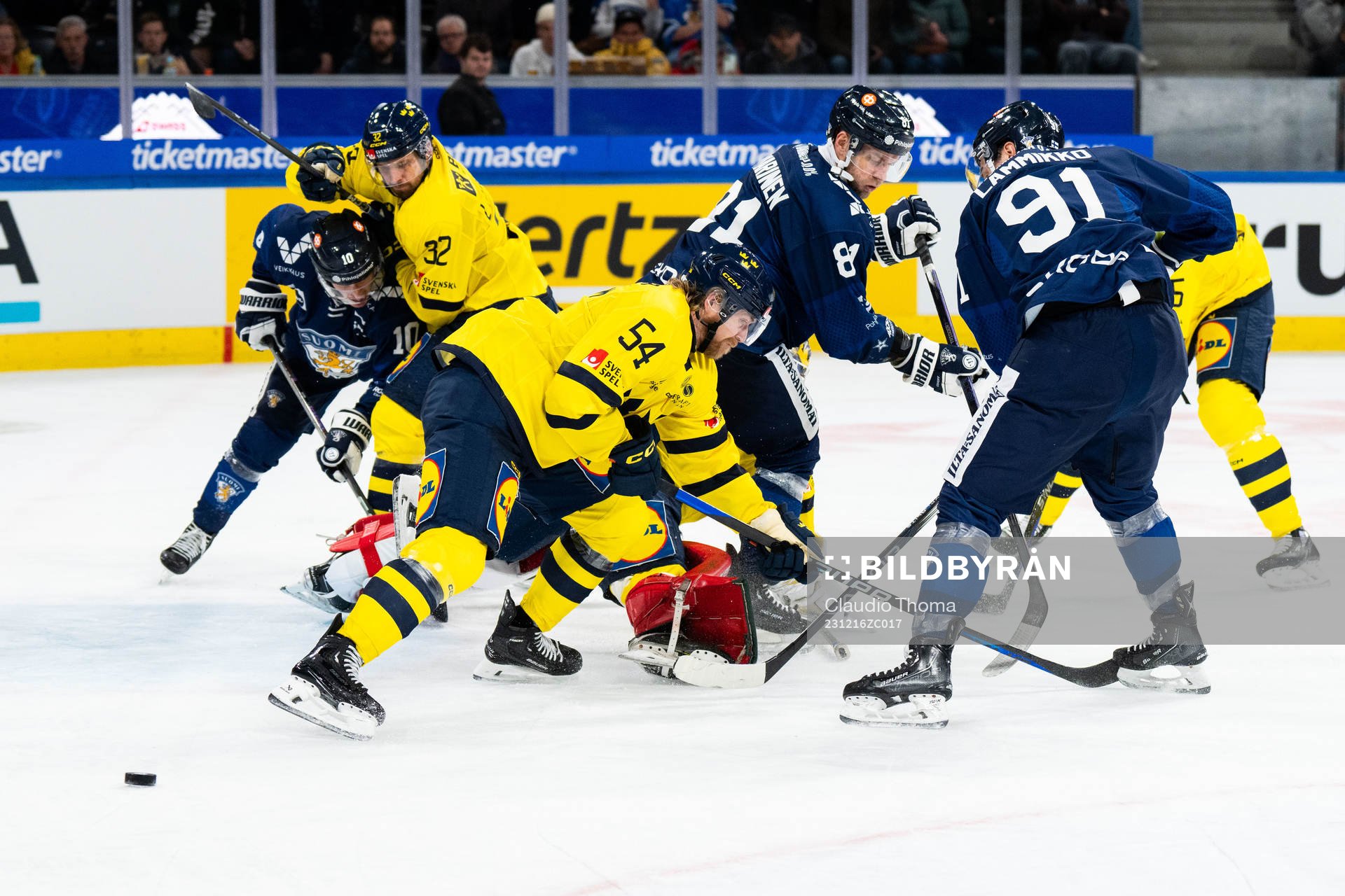 Lukas Bengtsson and Anton Lindholm of Sweden against Eemeli