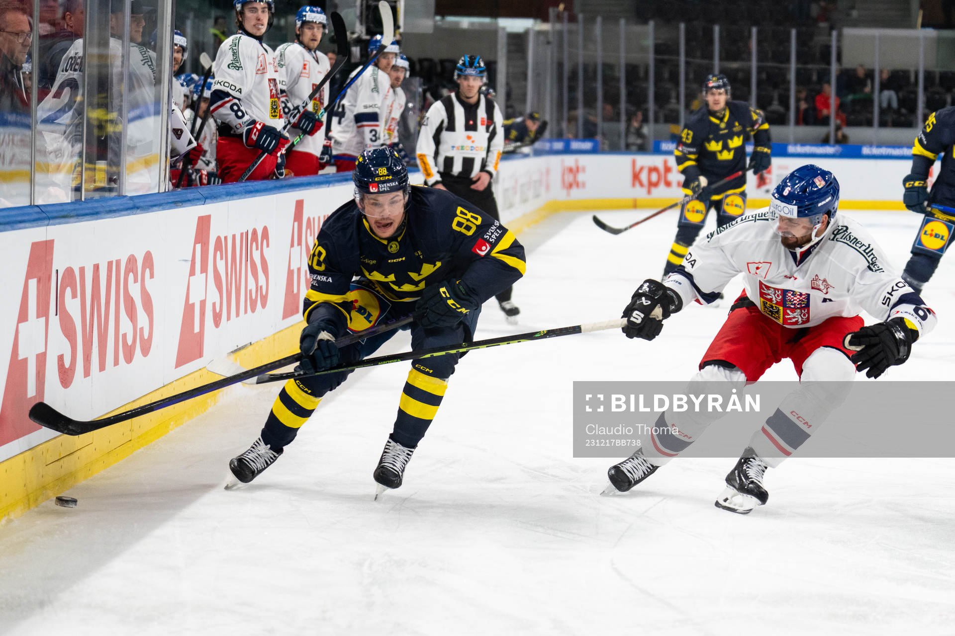 Malte Strömwall of Sweden and Michal Kempny of Czech