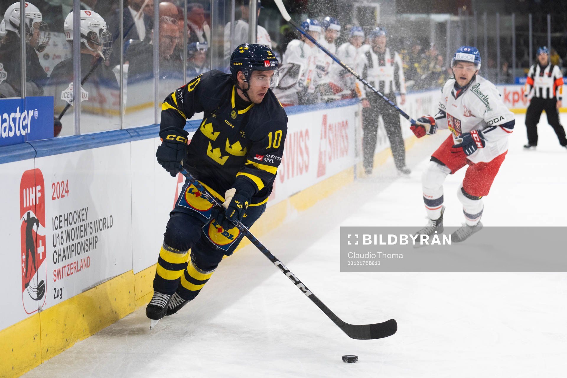 Andreas Wingerli of Sweden in the ice hockey game between