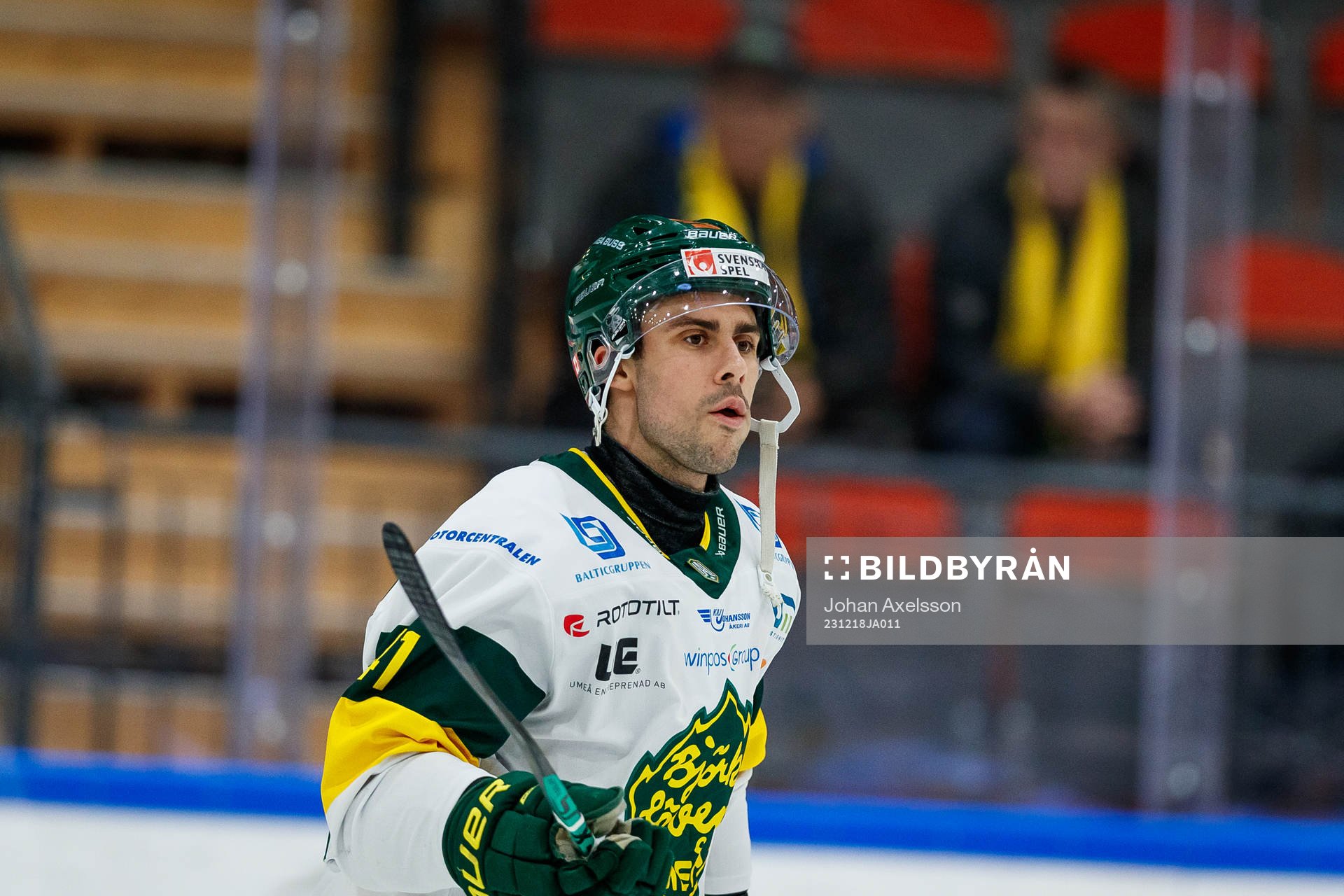 Björklövens Maxime Fortier ishockeymatchen i