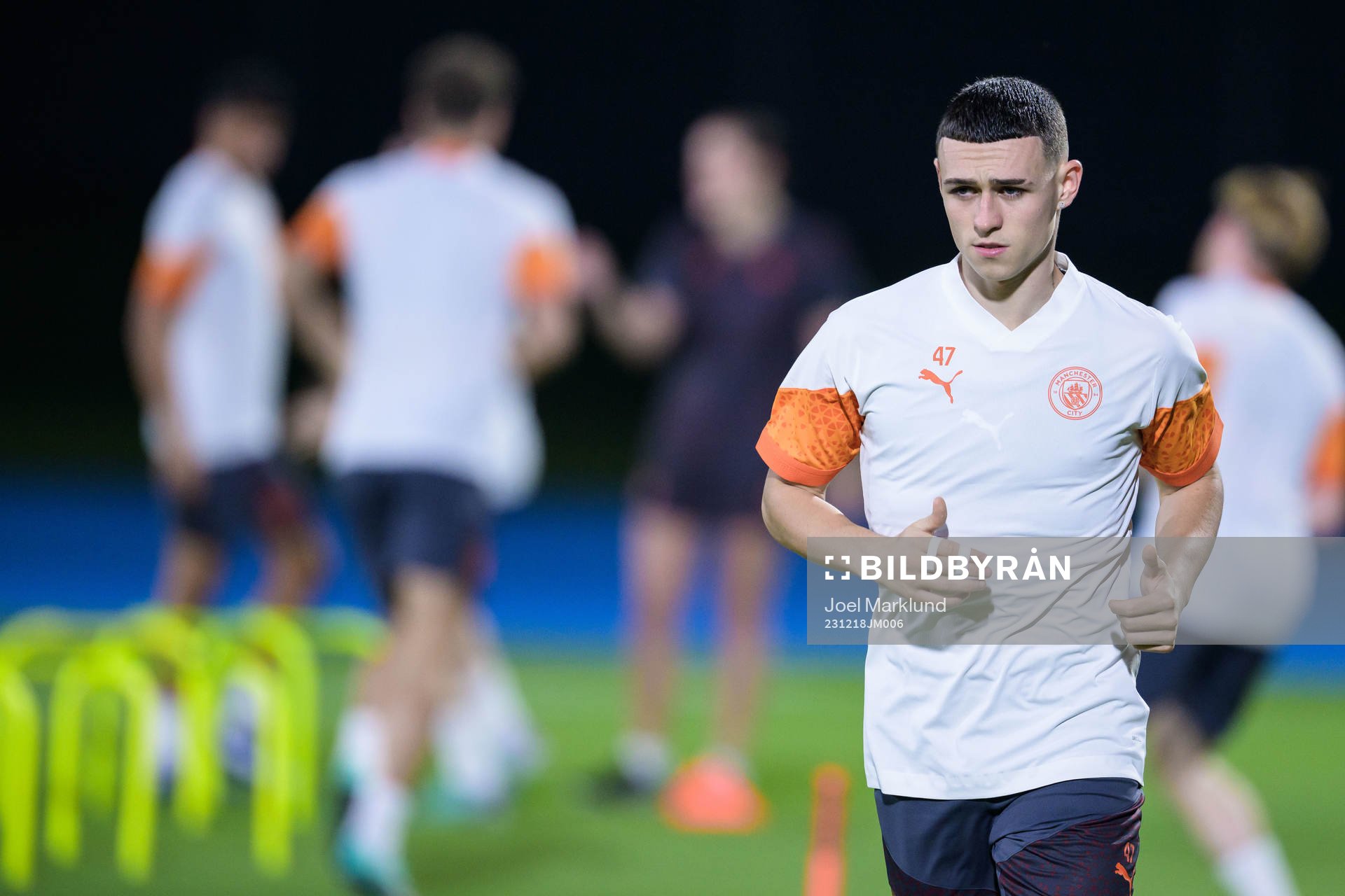 Phil Foden of Manchester City at a training session