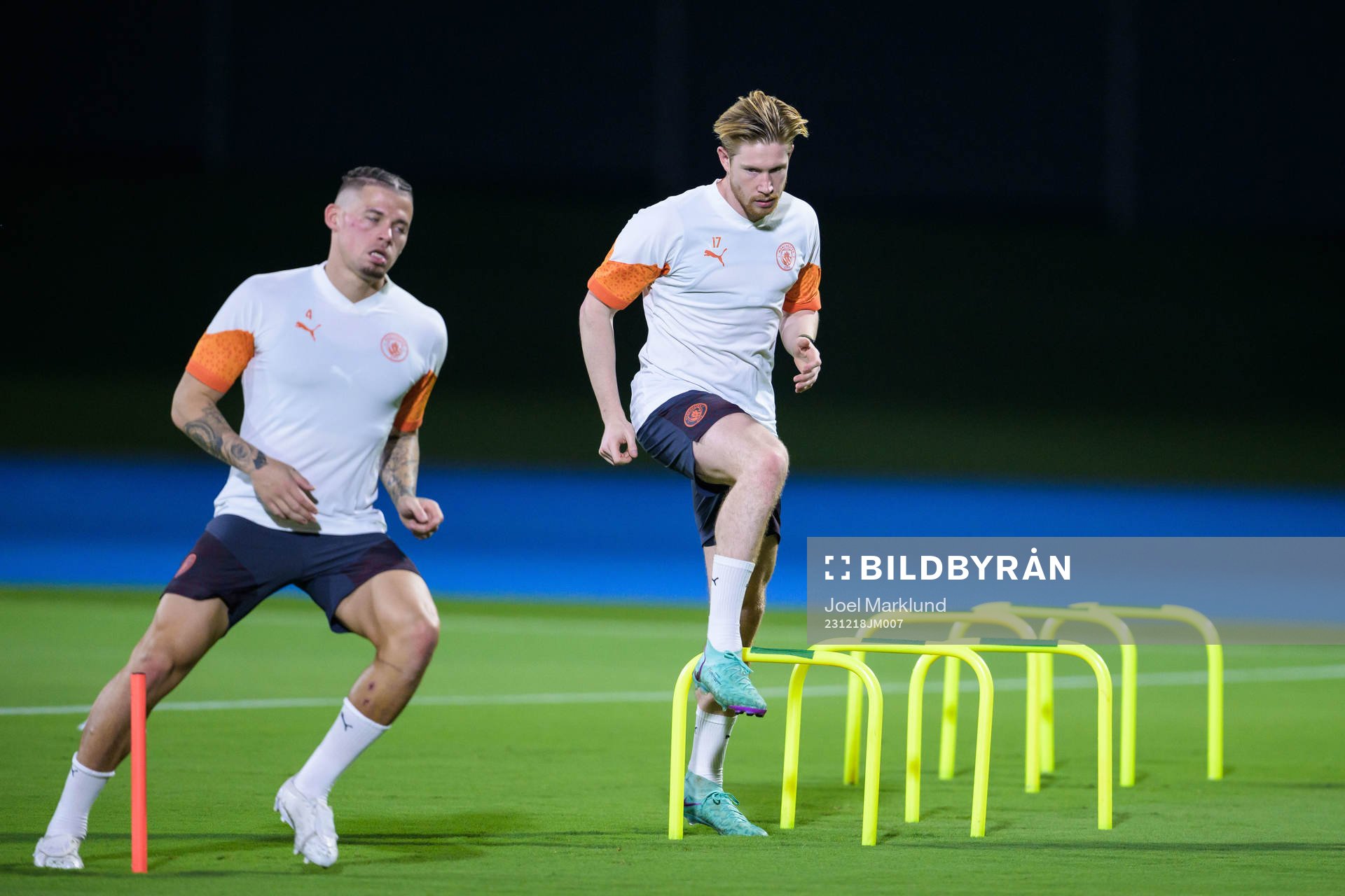 Kevin de Bruyne of Manchester City at a training session