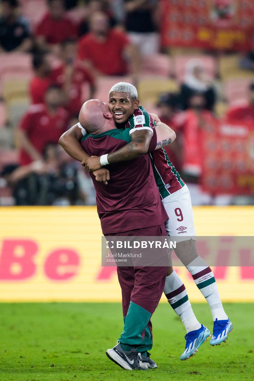 John Kennedy of Fluminense celebrates after the FIFA Club World Cup semifinal match between Fluminense and Al Ahly on December 18, 2023 in Jeddah. 