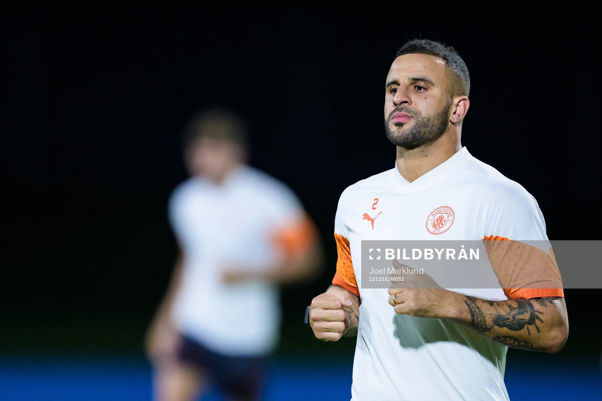 Kyle Walker of Manchester City at a training session