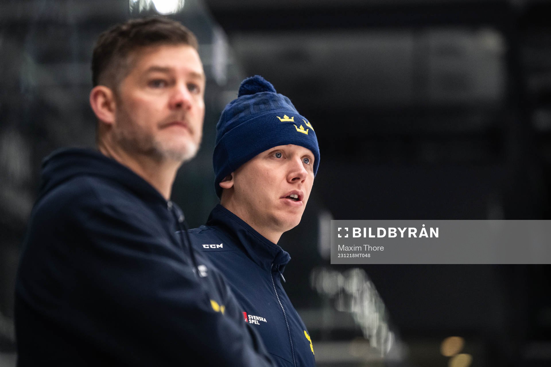 Goaltender coach Viktor Alm of the Swedish under-20