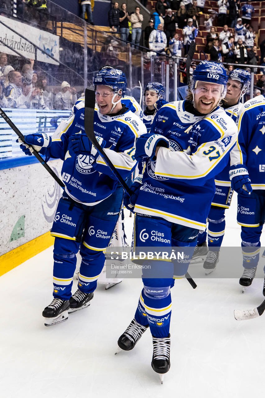 Leksands Kalle Östman och Anton Lindholm jublar