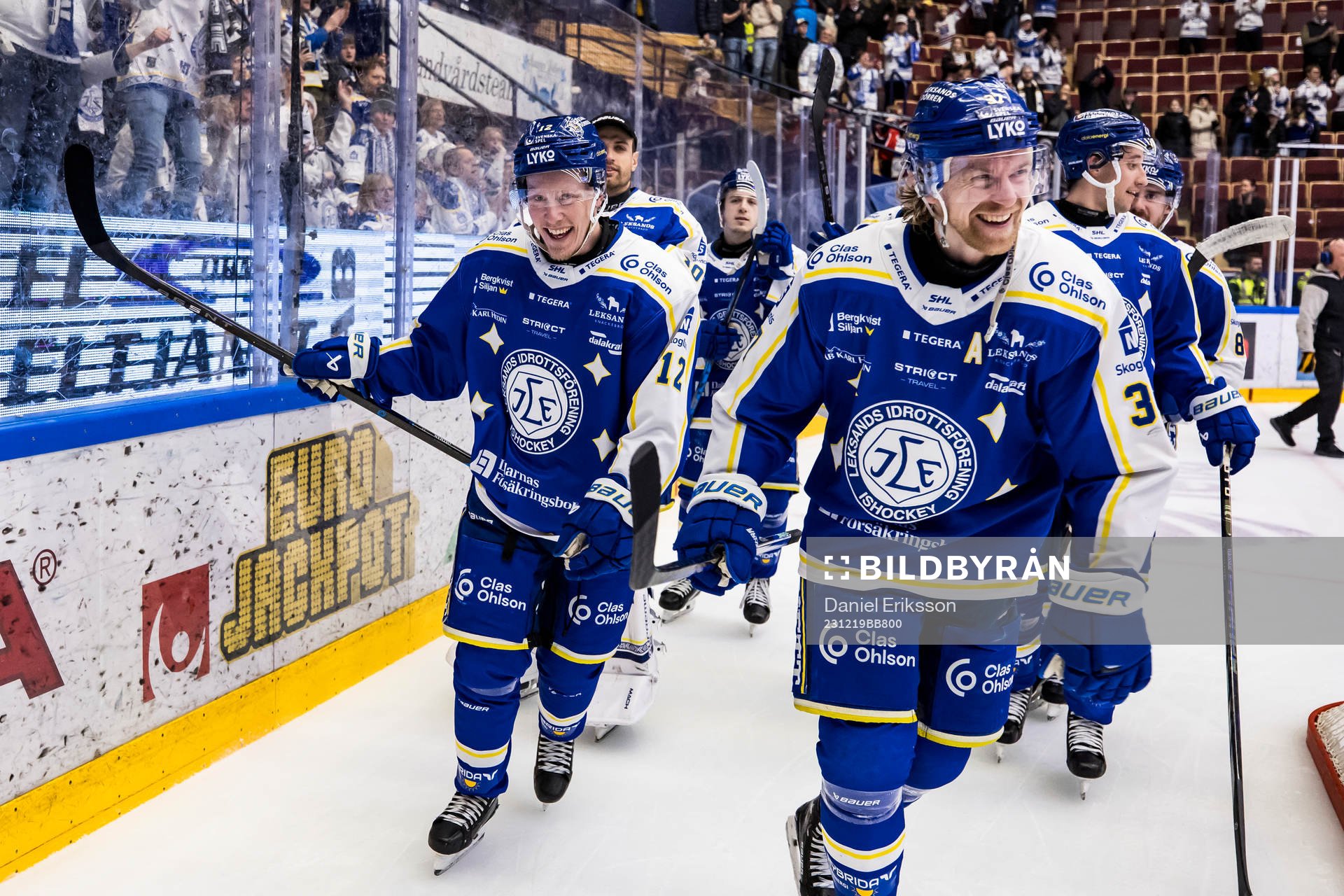 Leksands Kalle Östman och Anton Lindholm jublar