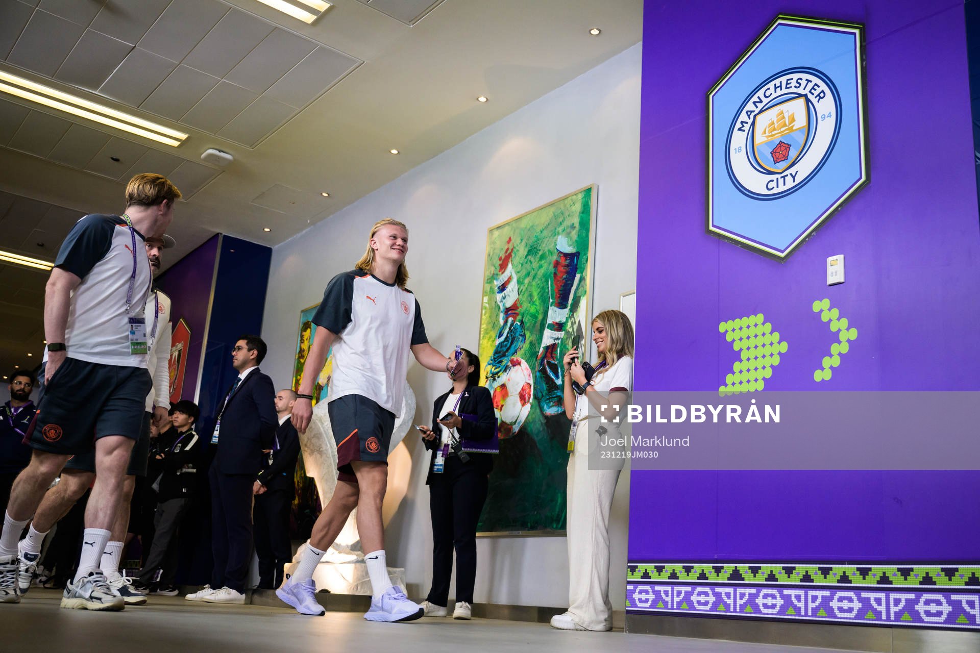 Erling Braut Haaland of Manchester City arrives to the