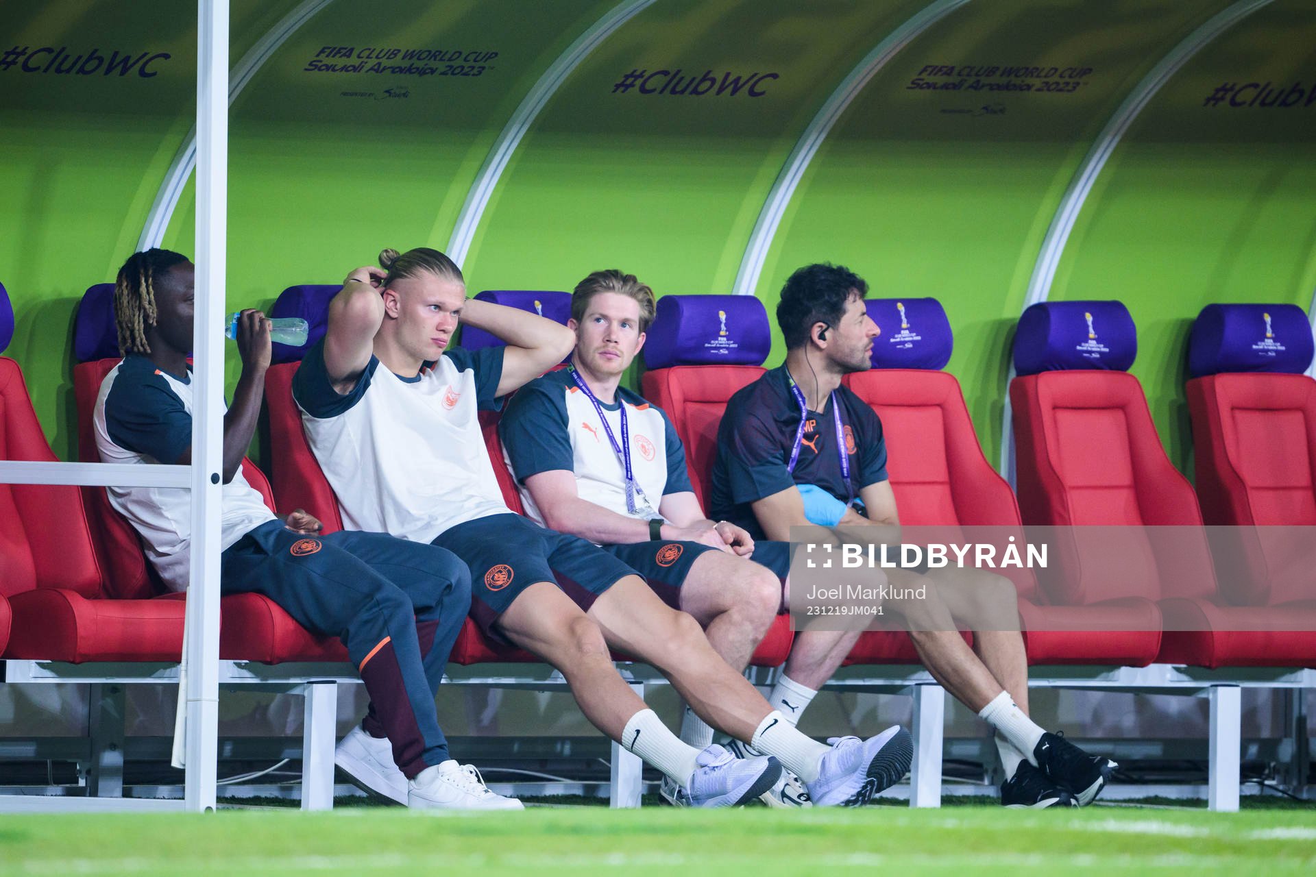 Jeremy Doku, Erling Braut Haaland and Kevin de Bruyne of