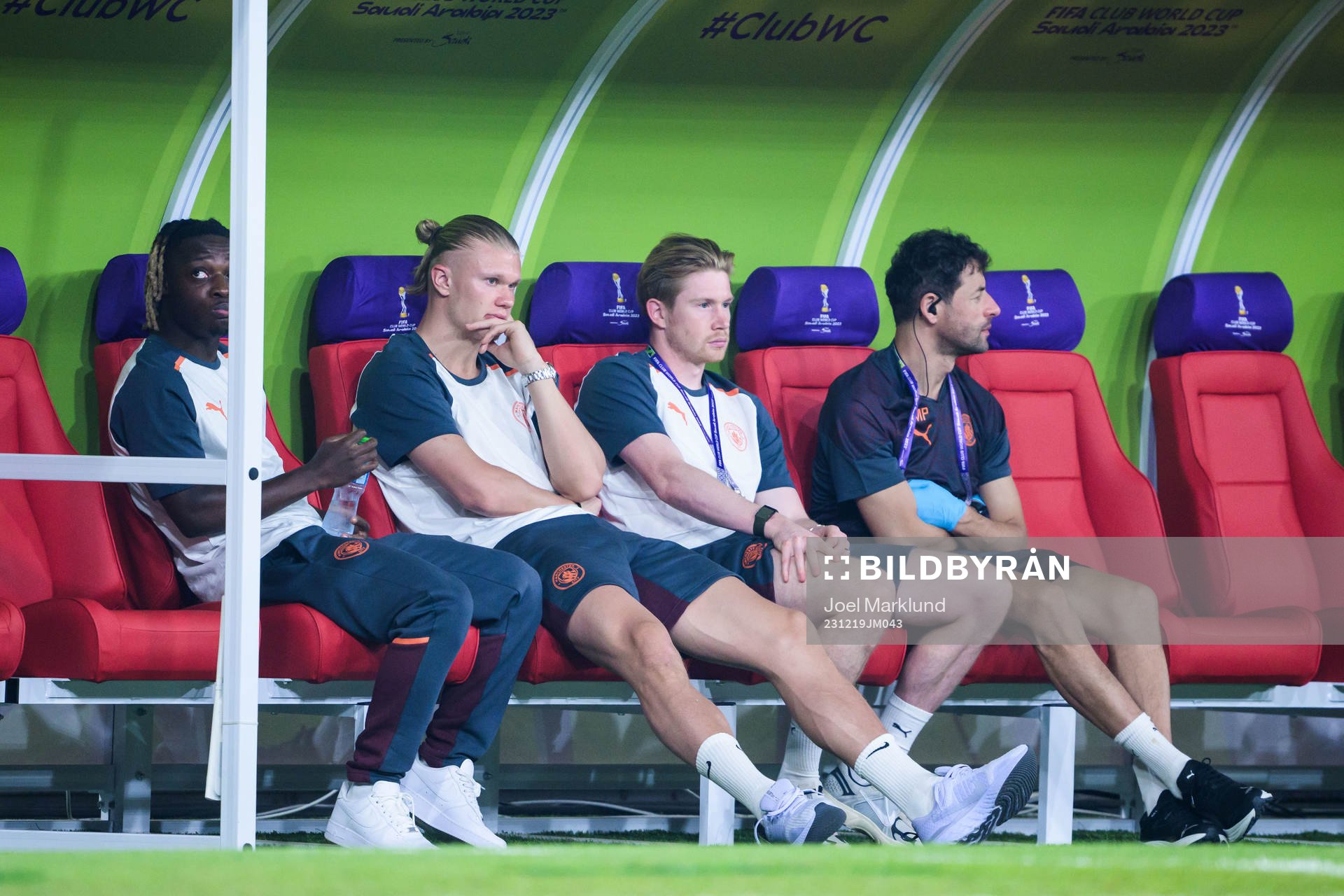 Jeremy Doku, Erling Braut Haaland and Kevin de Bruyne of