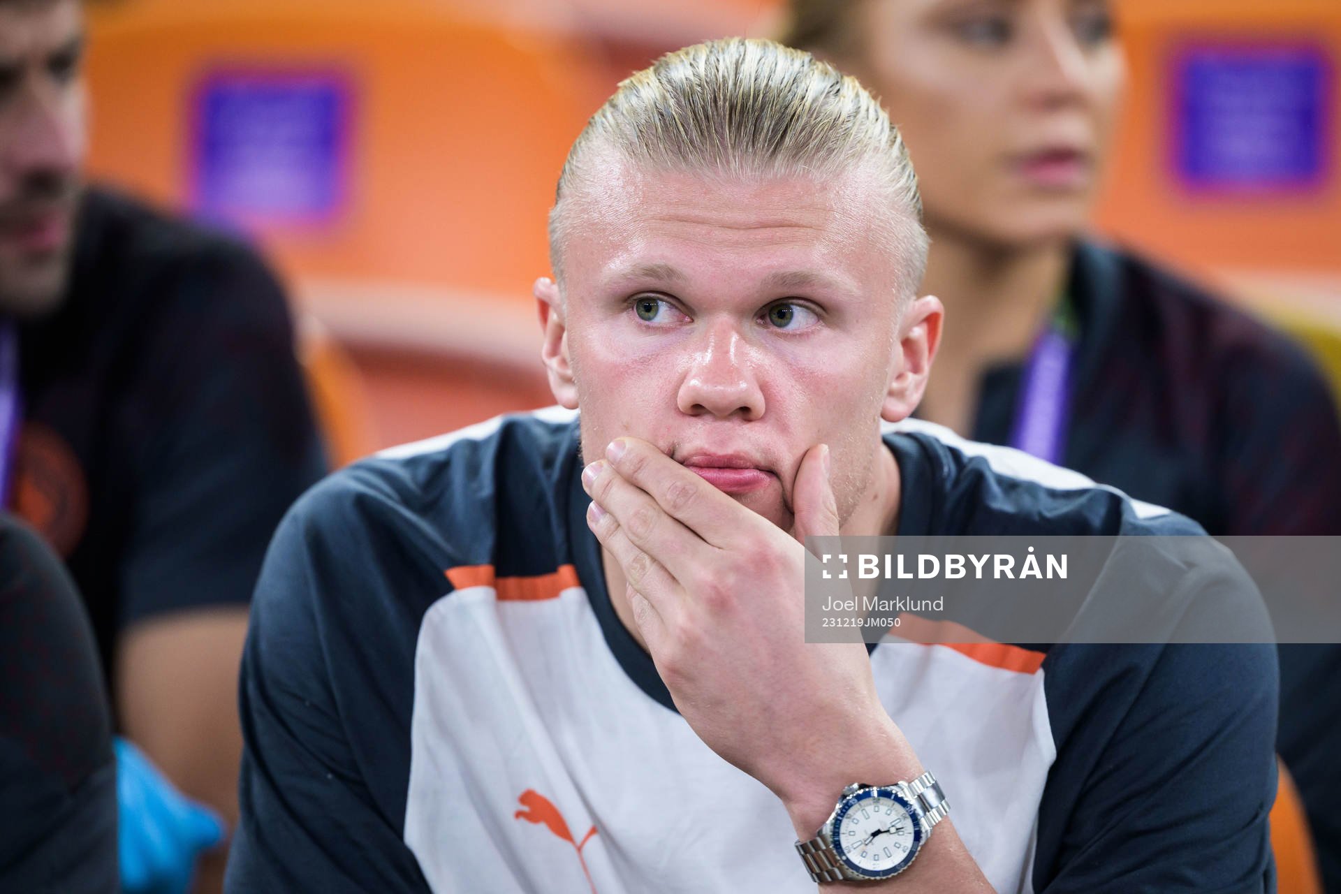 Erling Braut Haaland of Manchester City in the stands