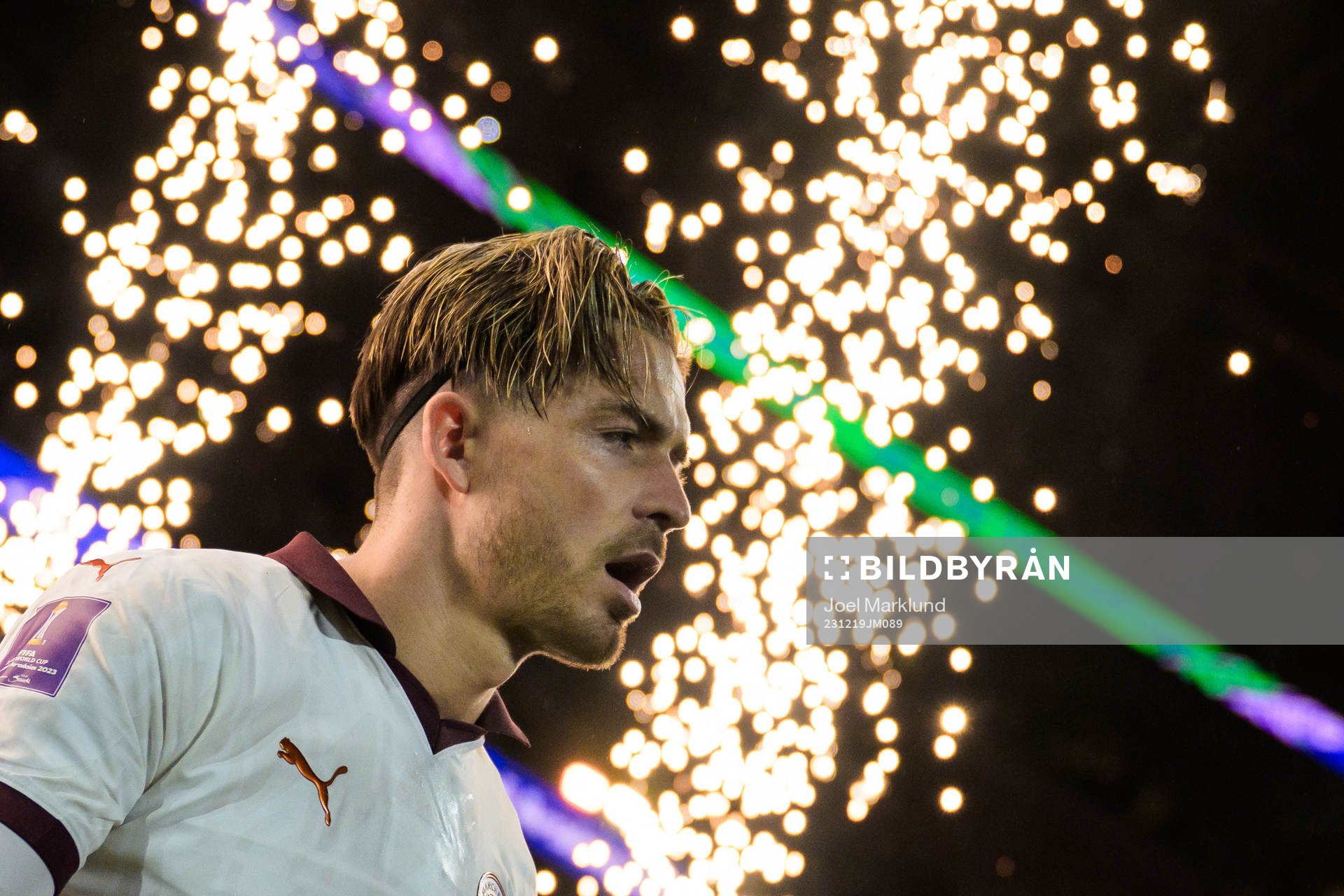 Jack Grealish of Manchester City enters the pitch for the