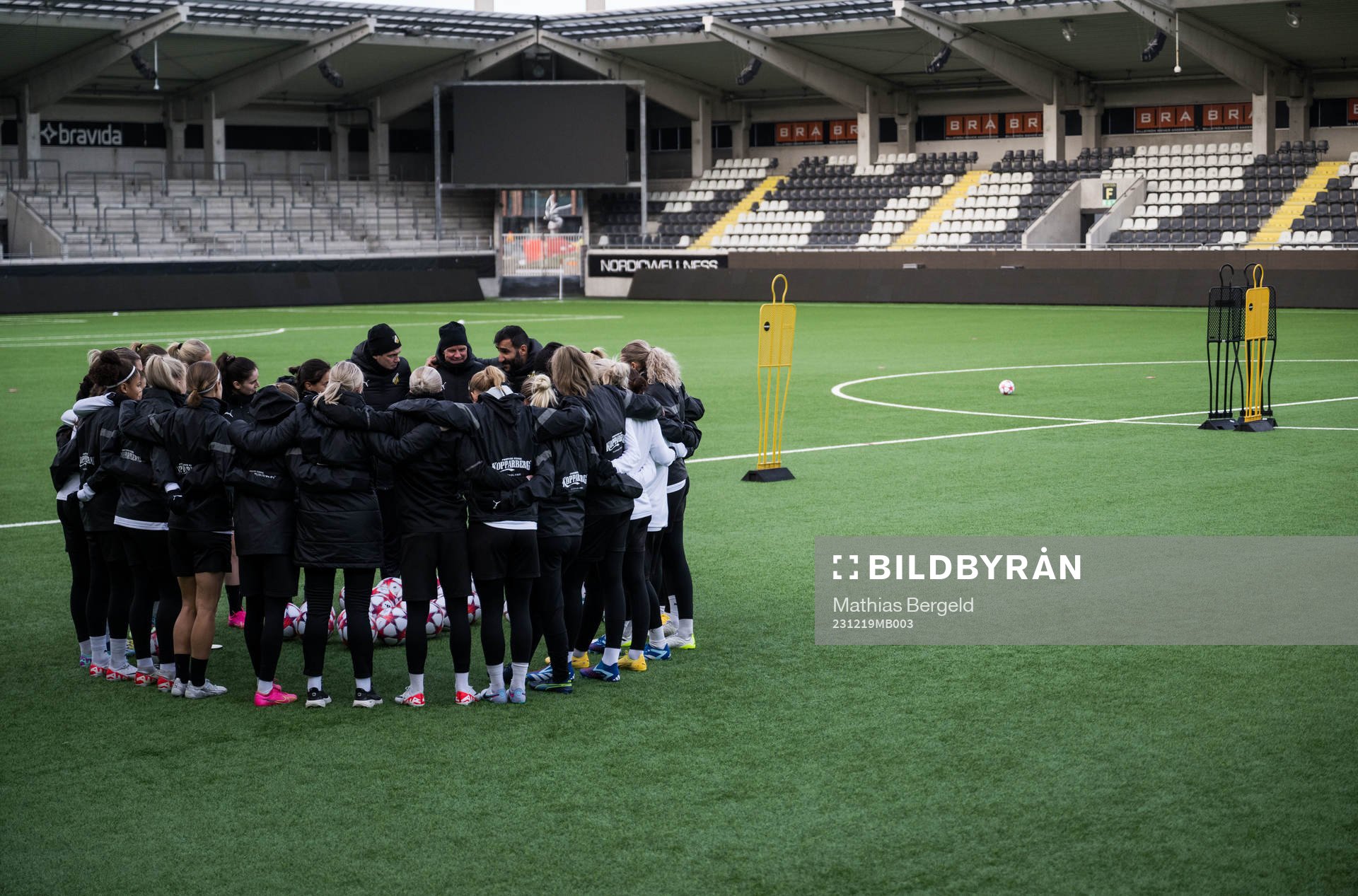 Players and coaches gather