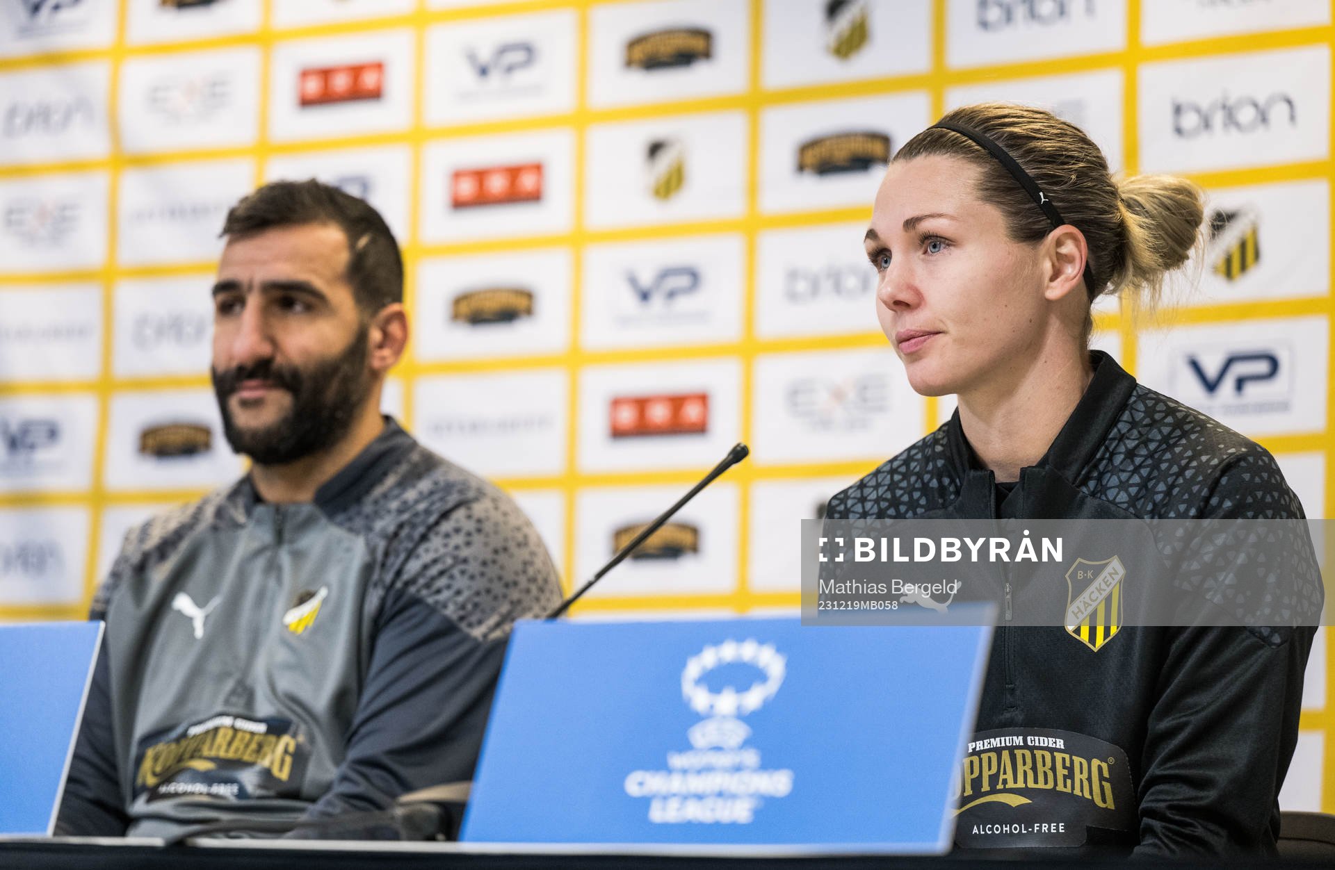 Head coach Mak Lind and Goalkeeper Jennifer Falk of Häcken