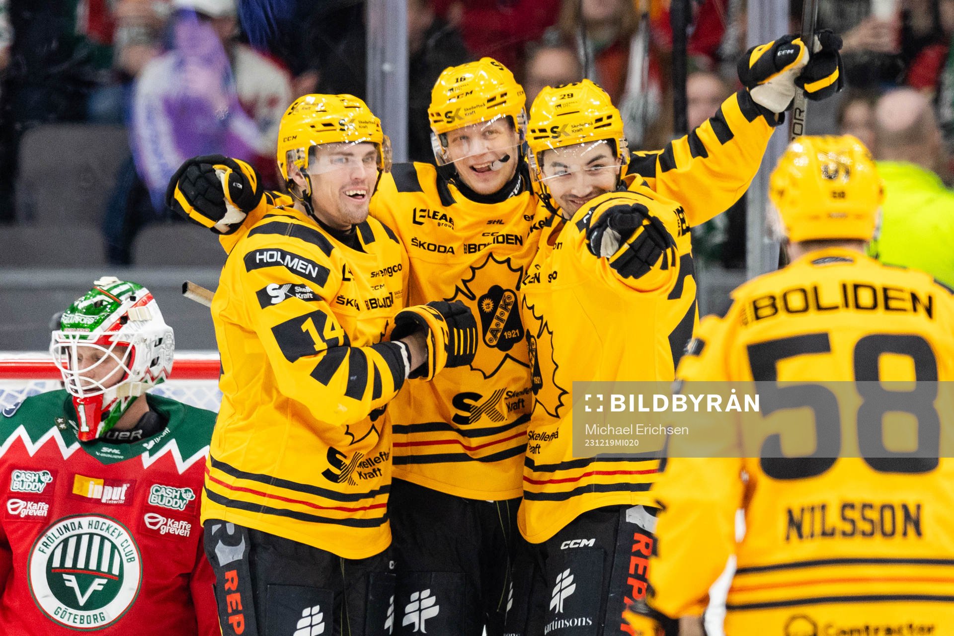 Skellefteås Linus Lindström , Andreas Johnson och Dylan