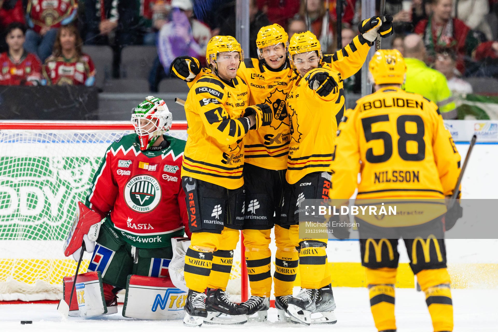 Skellefteås Linus Lindström , Andreas Johnson och Dylan