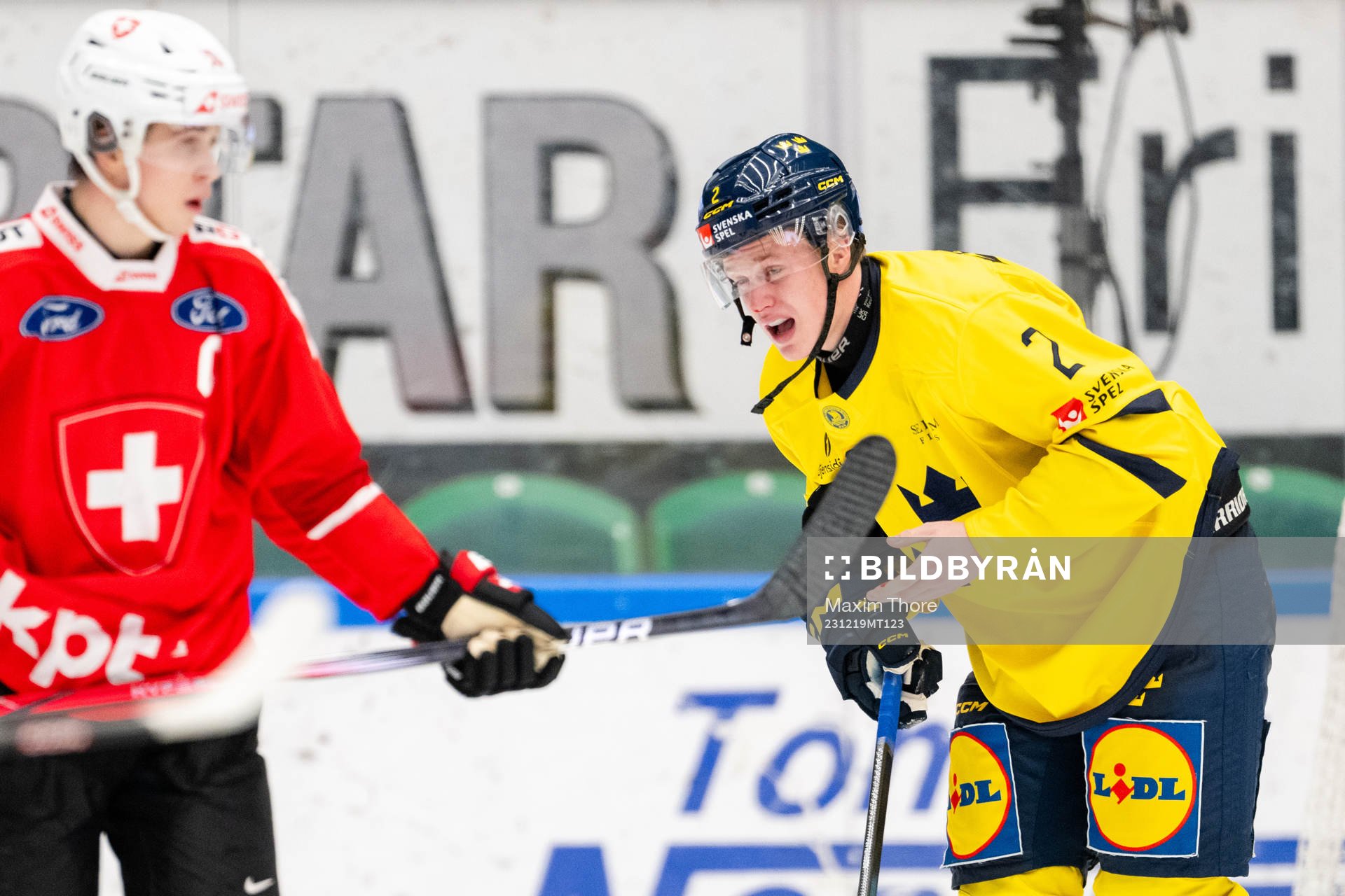 Elias Pettersson of Sweden in pain