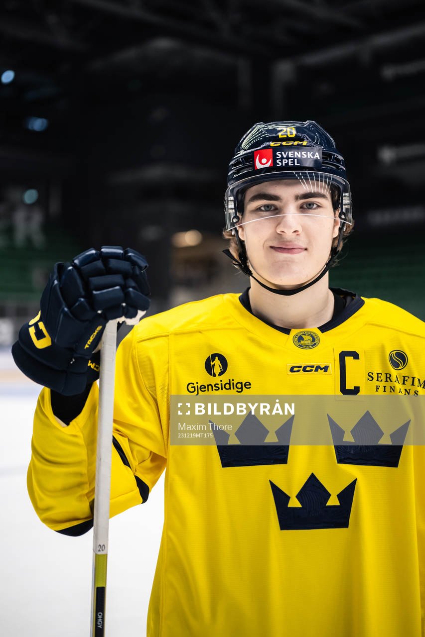 Liam Öhgren of Sweden of the Swedish under-20 national ice