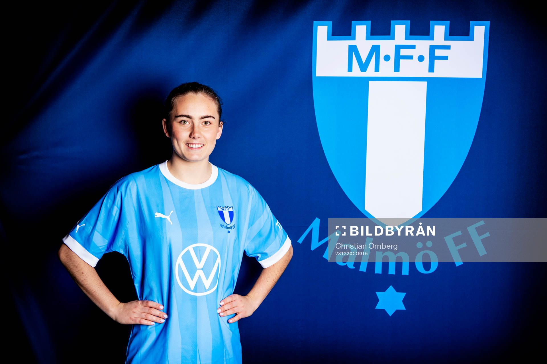 Malmö FF presenterar Matilda Kristell som ny spelare. Matilda Kristell under en porträttfotografering med Malmö FF den 20 december 2023 i Malmö.