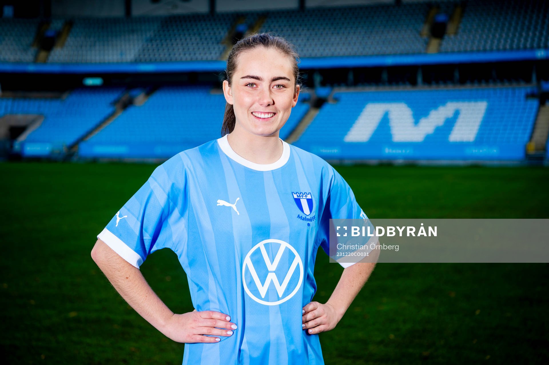 Malmö FF presenterar Matilda Kristell som ny spelare. Matilda Kristell under en porträttfotografering med Malmö FF den 20 december 2023 i Malmö.