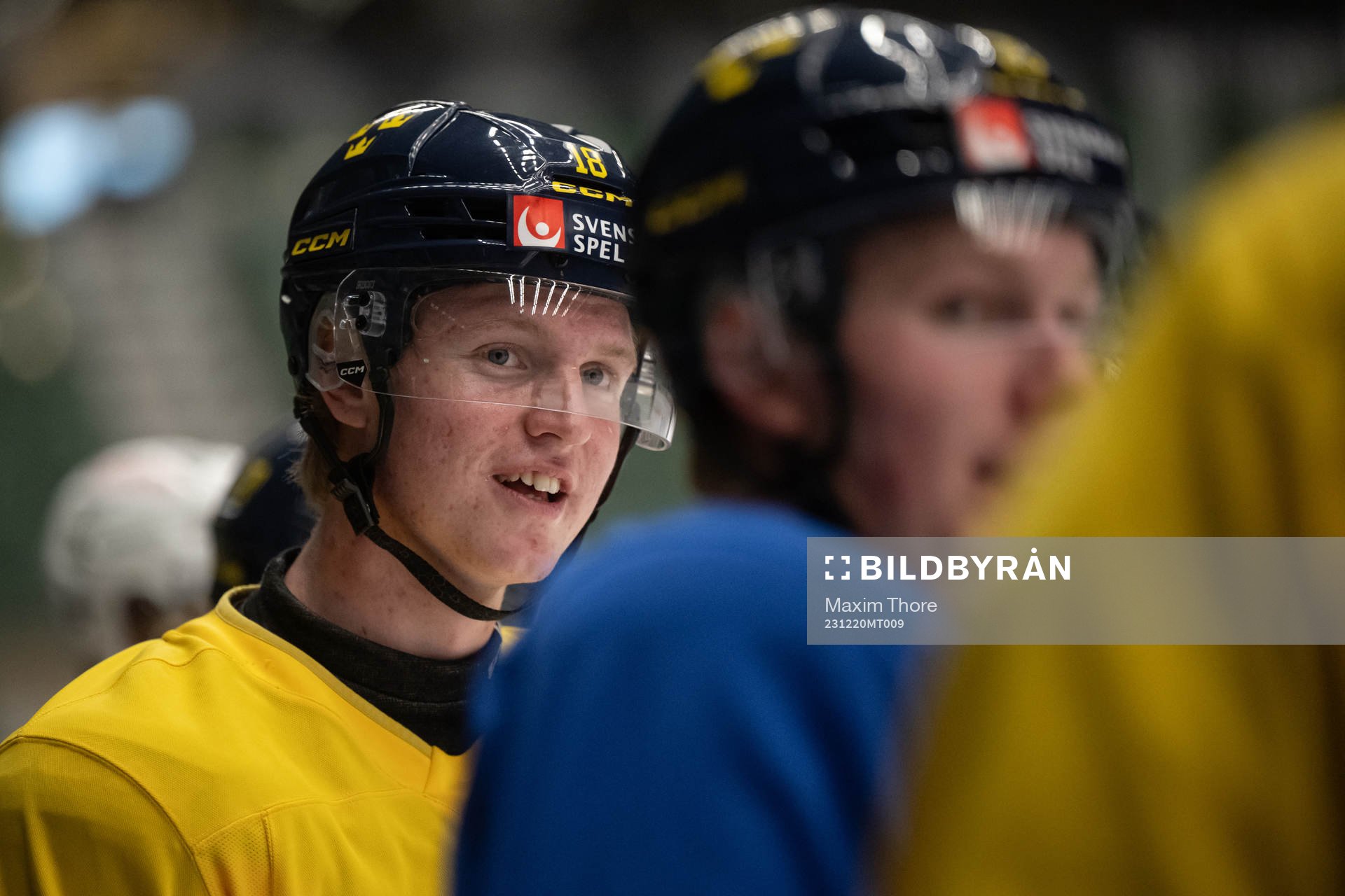 Filip Bystedt of the Swedish under-20 national ice hockey