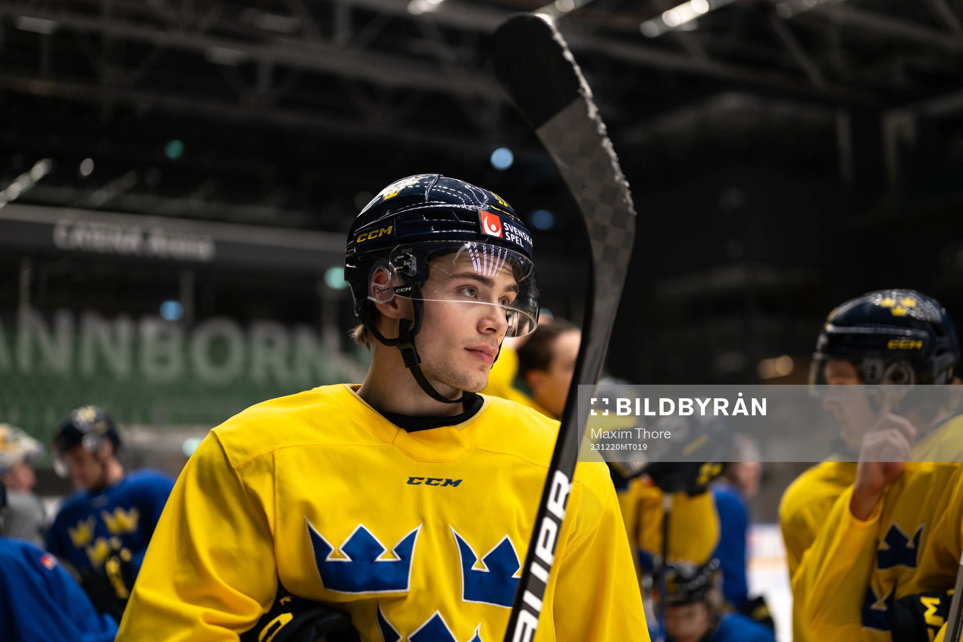 Isac Born of the Swedish under-20 national ice hockey team