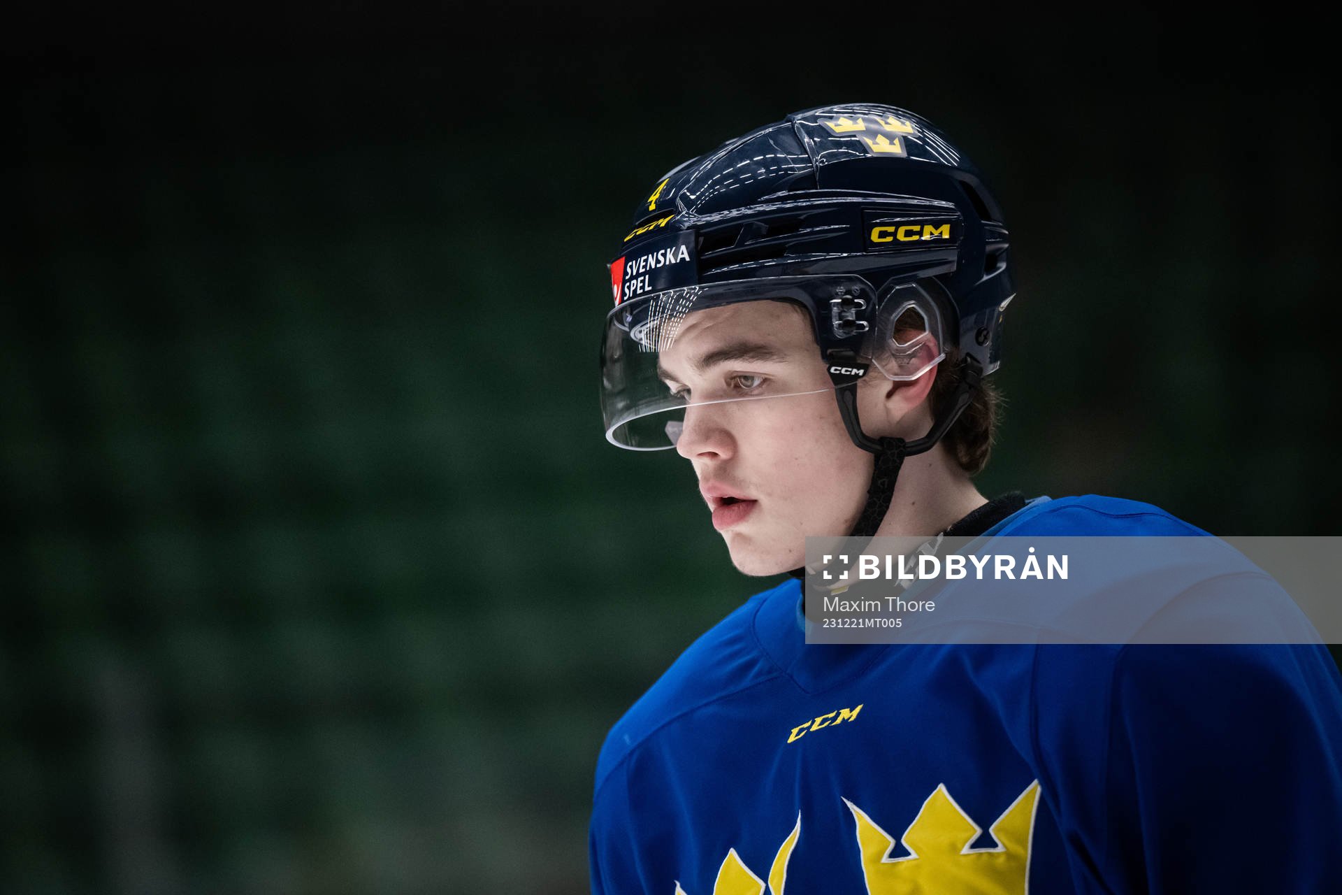 Axel Sandin-Pellikka of the Swedish under-20 national ice