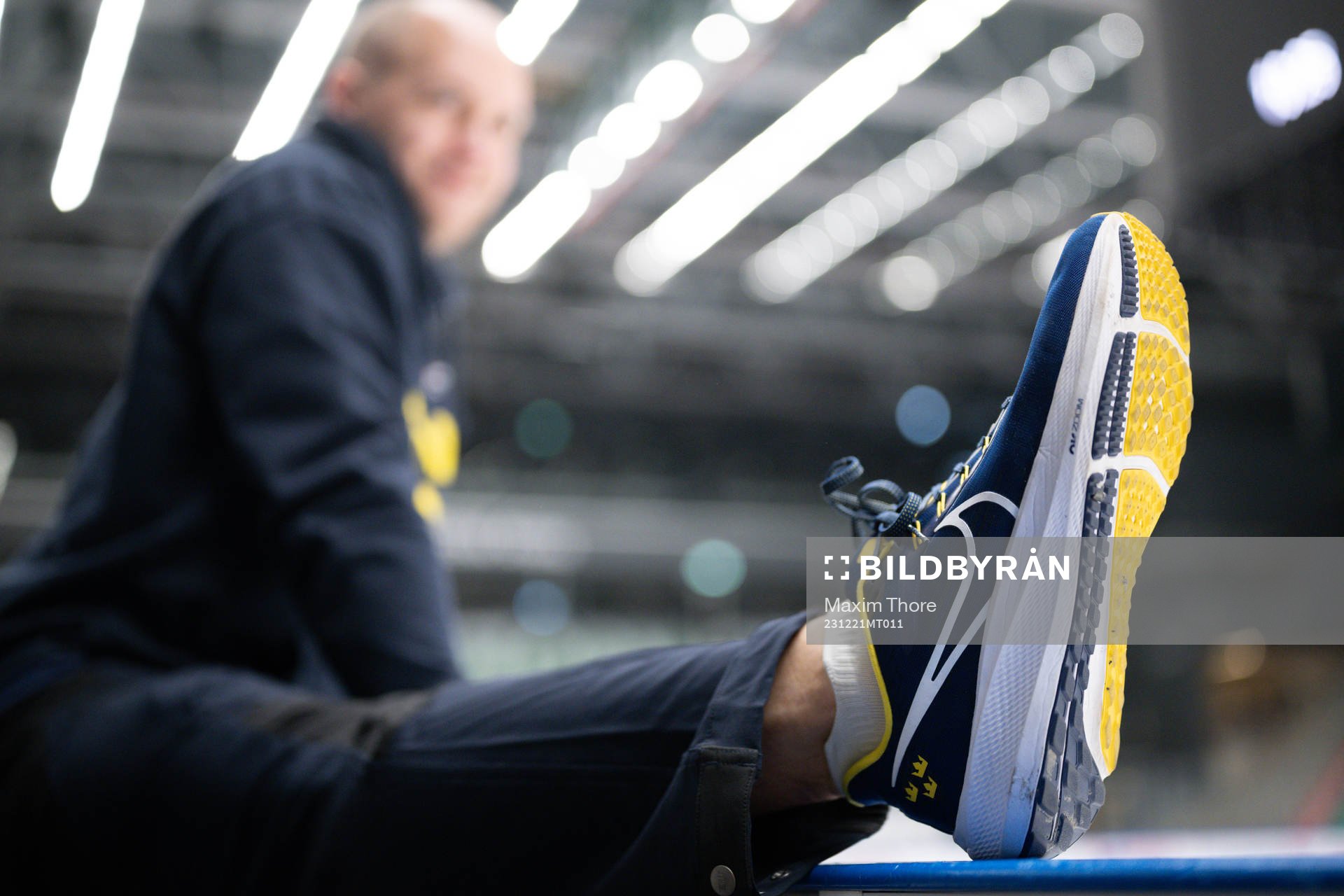 The shoes of equipment manager Jonas Landström  of the
