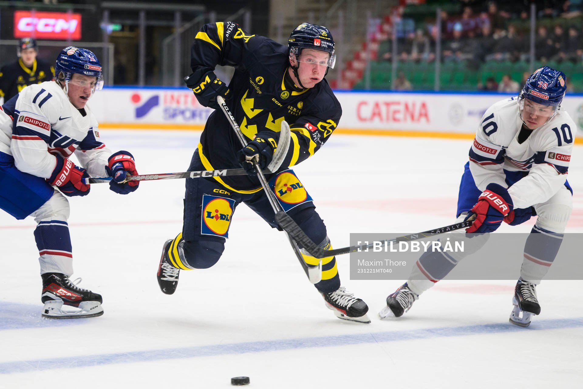 Oliver Moore and Carey Terrance of USA and Otto Stenberg of