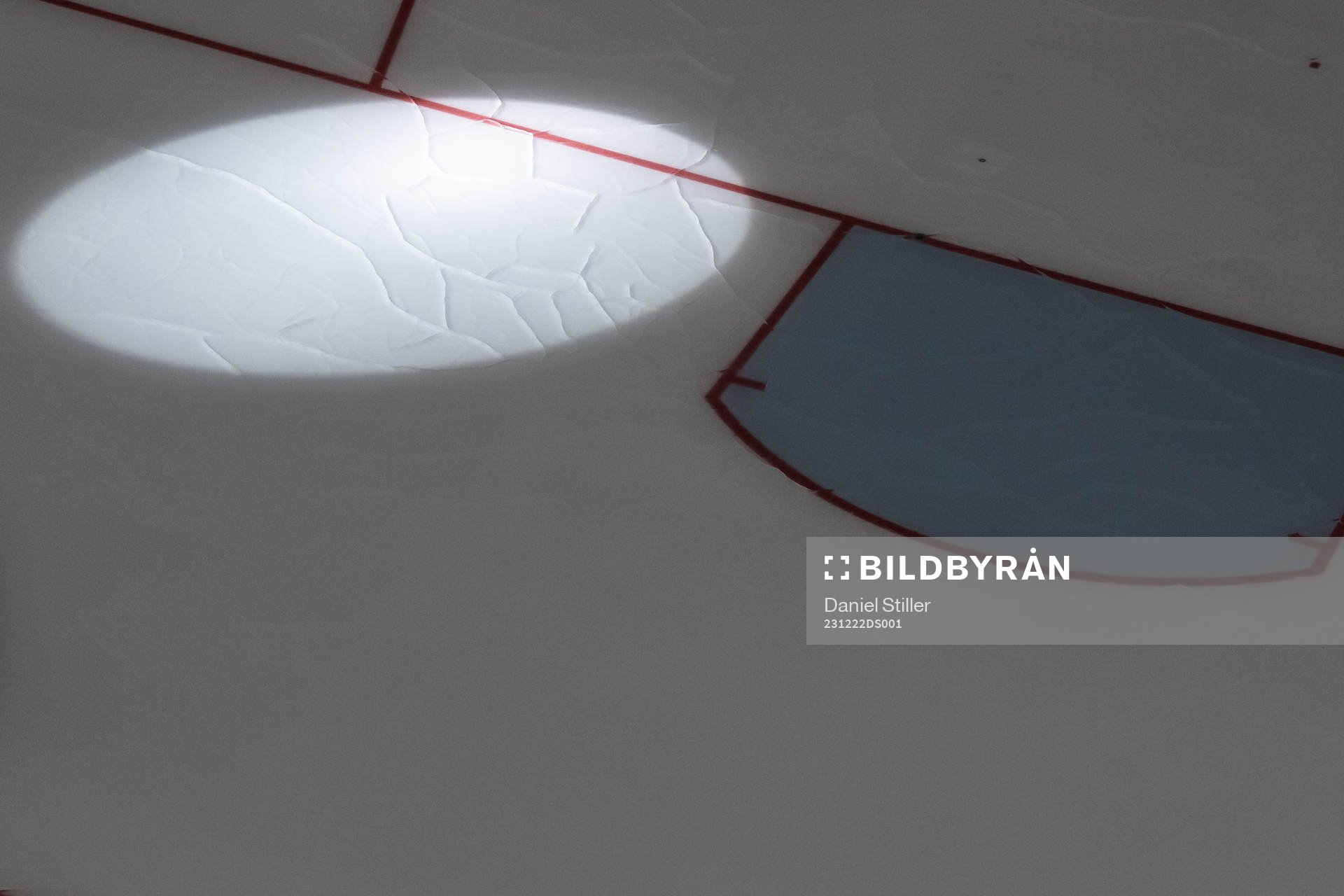 Cracks in the ice of the main rink at Scandinavium arena