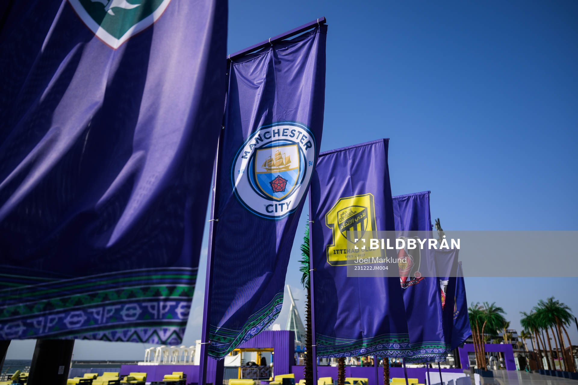 A banner with the Manchester City logo