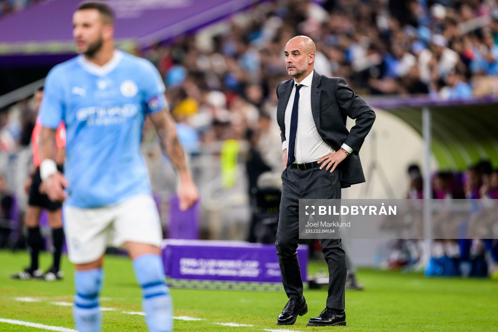 Head coach Pep Guardiola of Manchester City during the FIFA Club World Cup final match between Fluminense and Manchester City on December 22, 2023 in Jeddah.