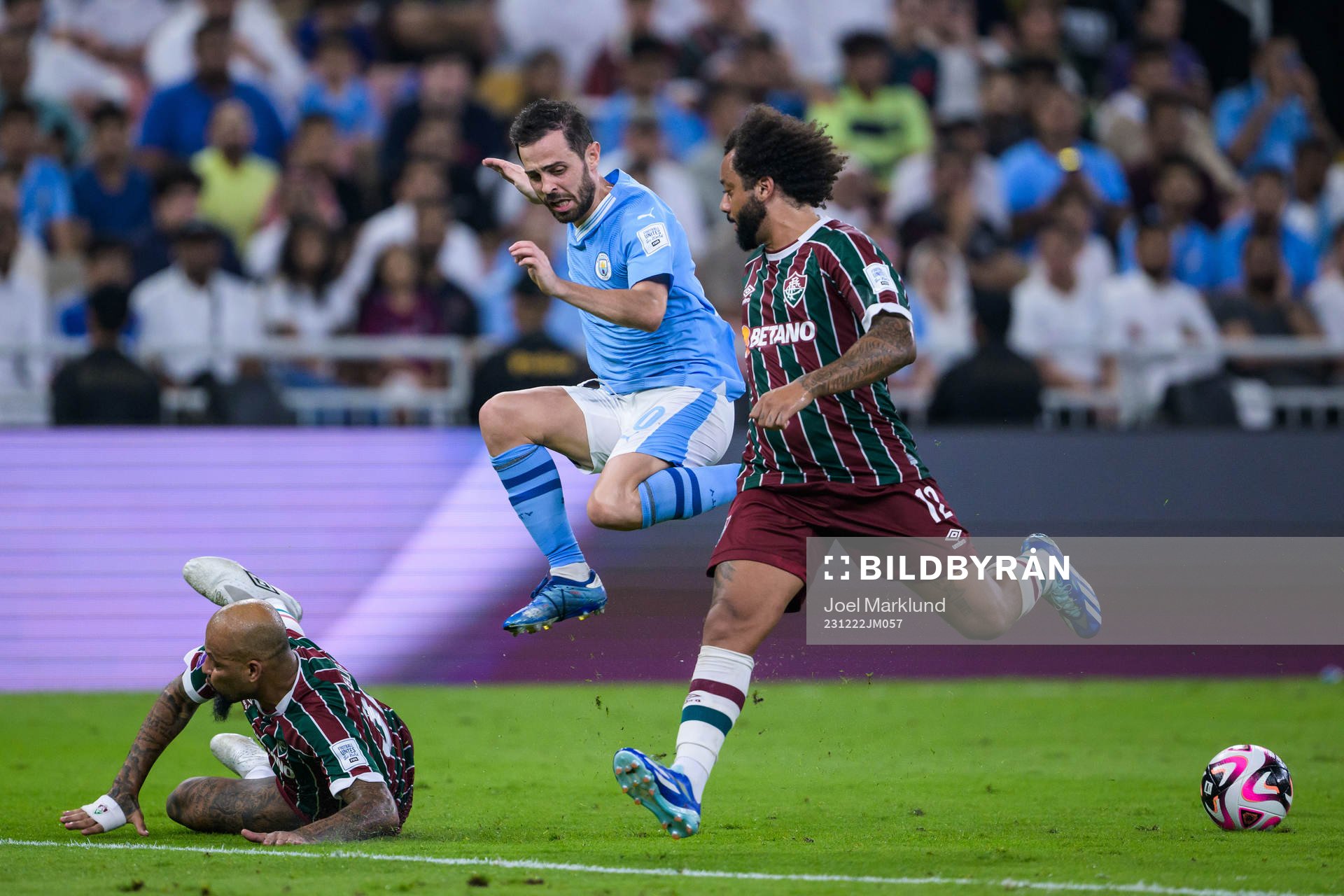 Felipe Melo and Marcelo of Fluminense and Bernardo Silva of