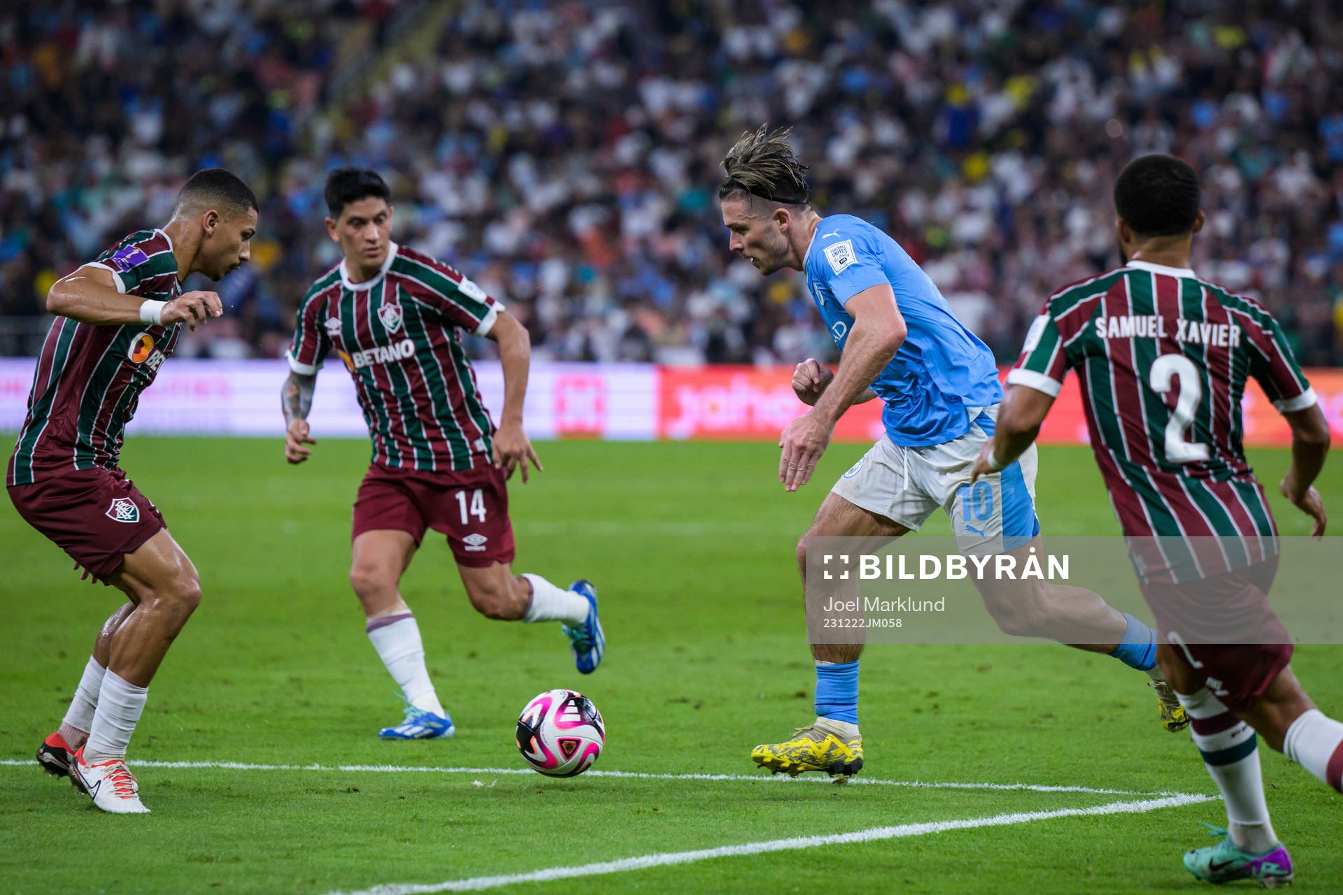 Andre, German Cano, and Samuel Xavier of Fluminense and