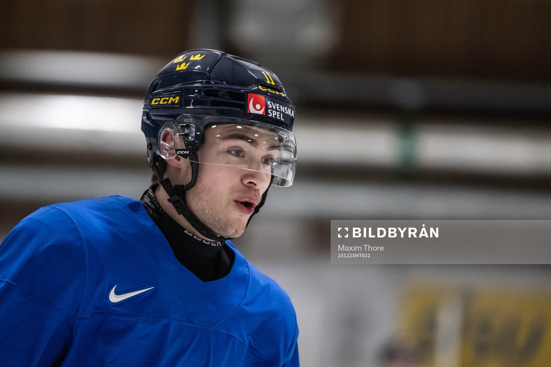 Isac Born of Sweden at a practice session