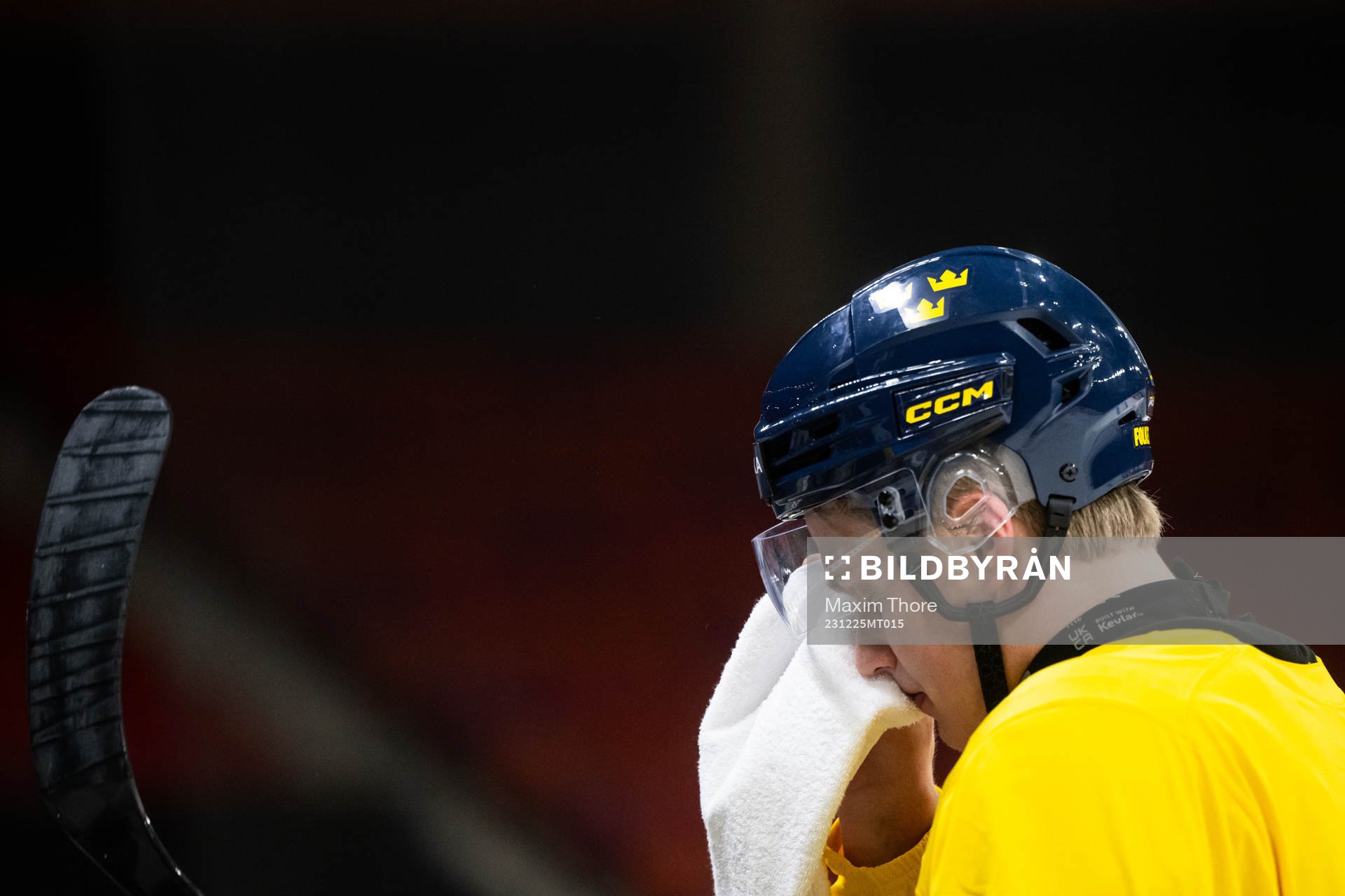 Elias Pettersson of Sweden at a practice session